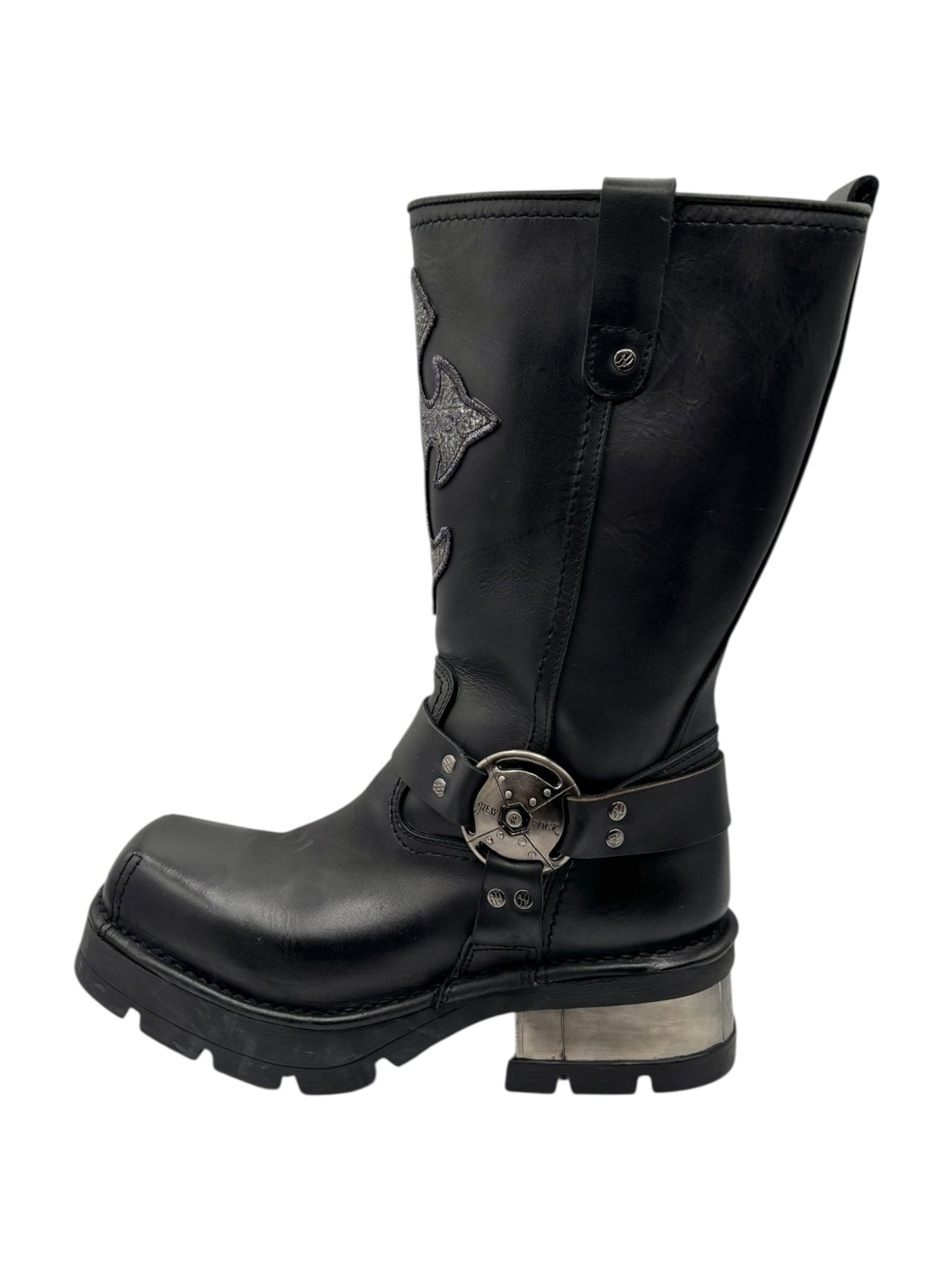 Vintage New Rock leather biker boots size 44