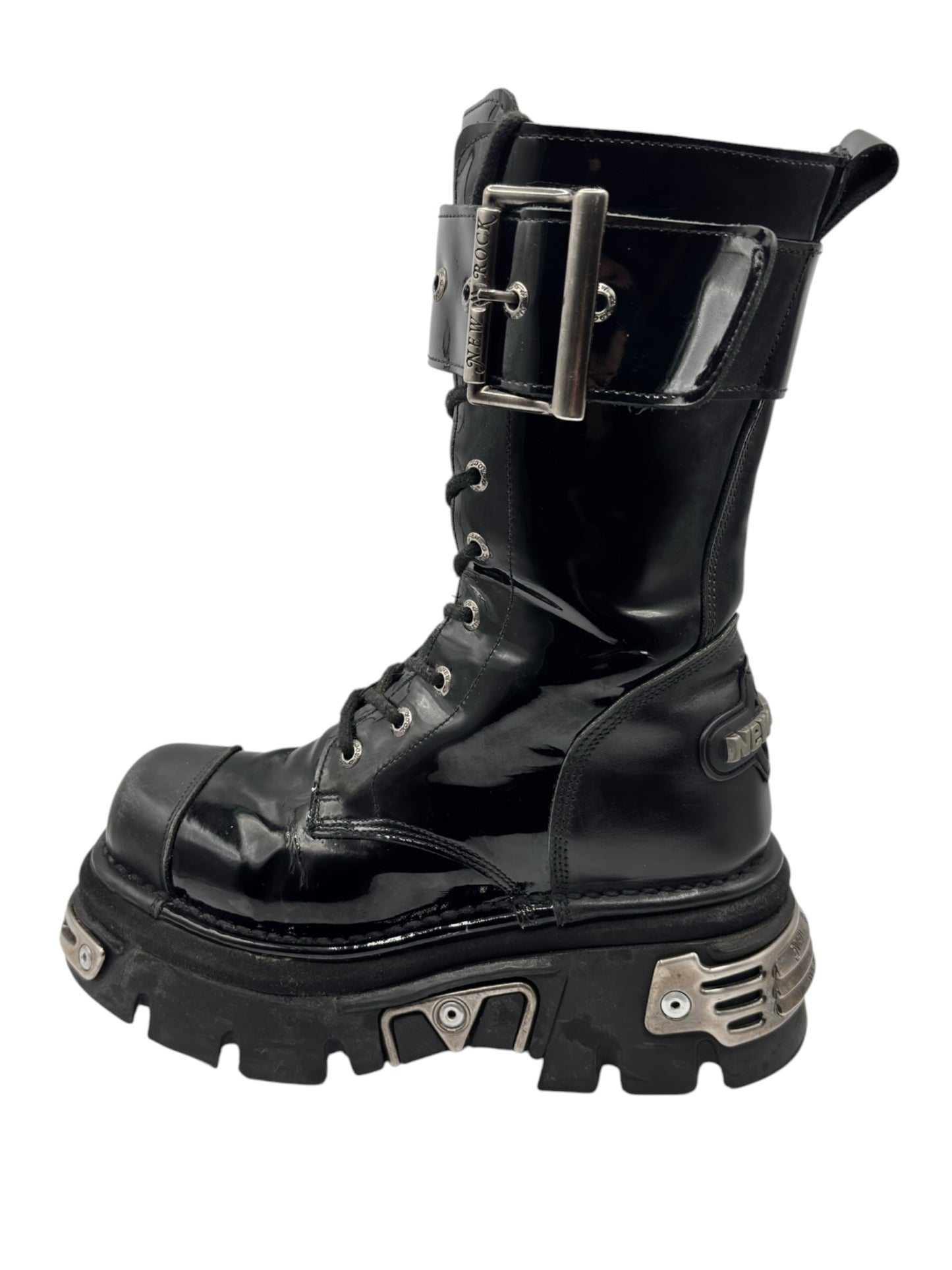 Vintage New Rock mid-calf reactor leather boots