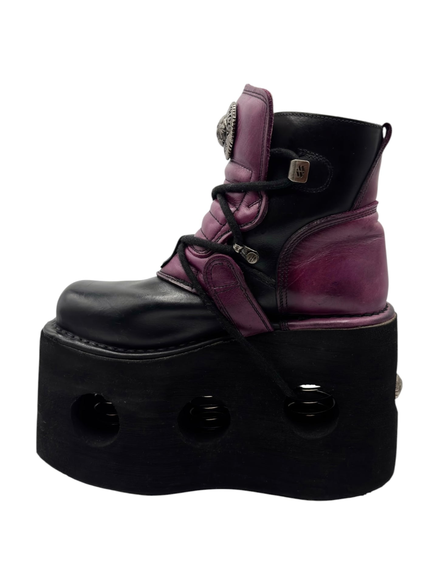 Vintage New Rock purple jupiter leather platform boots