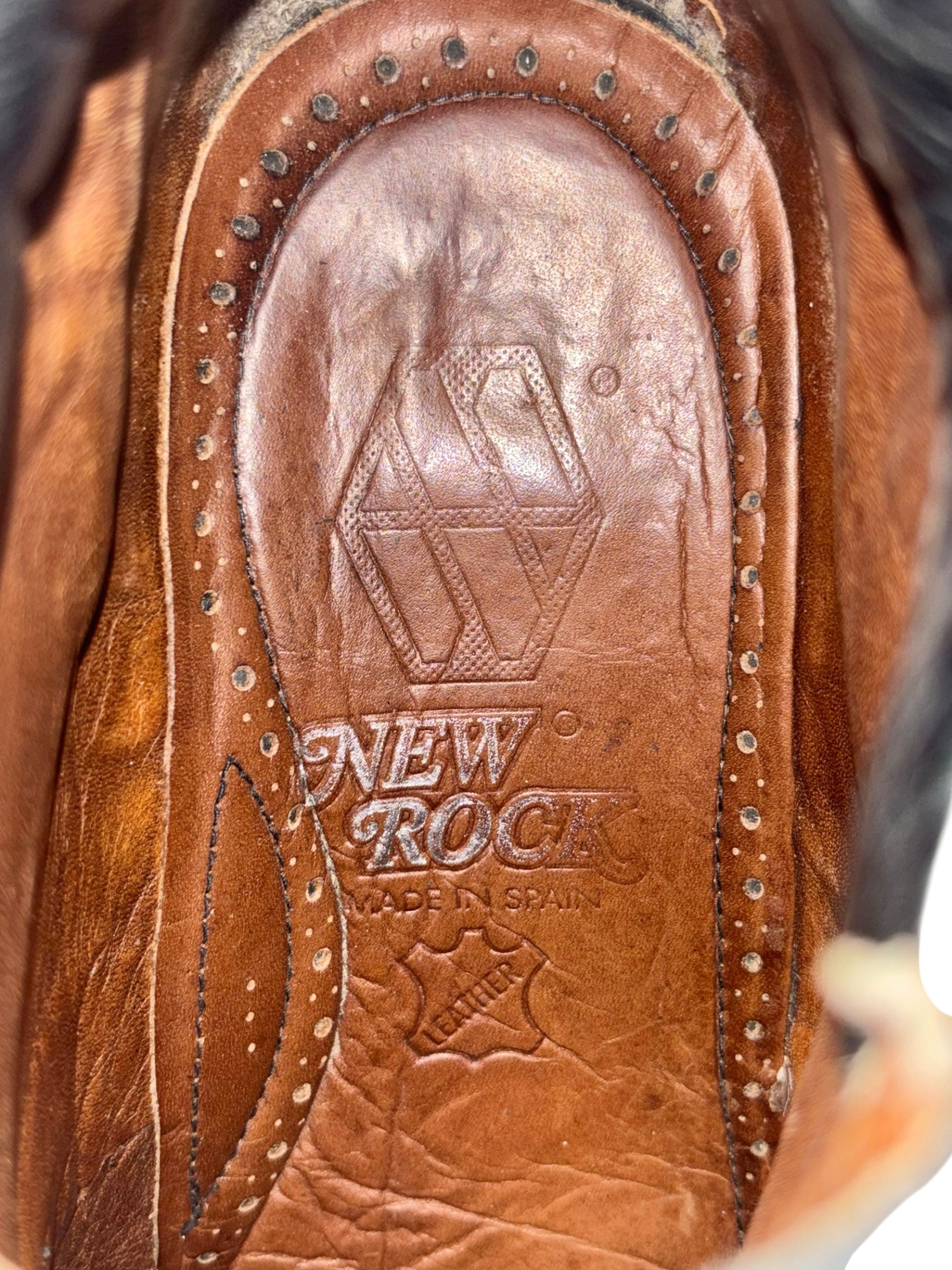 Vintage New Rock techno leather platform boots size 43