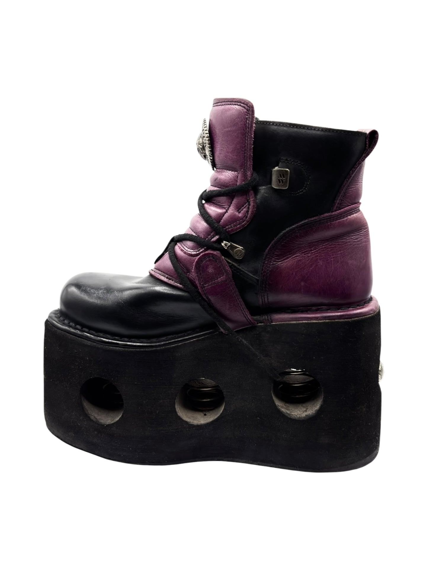 Vintage New Rock purple jupiter leather platform boots