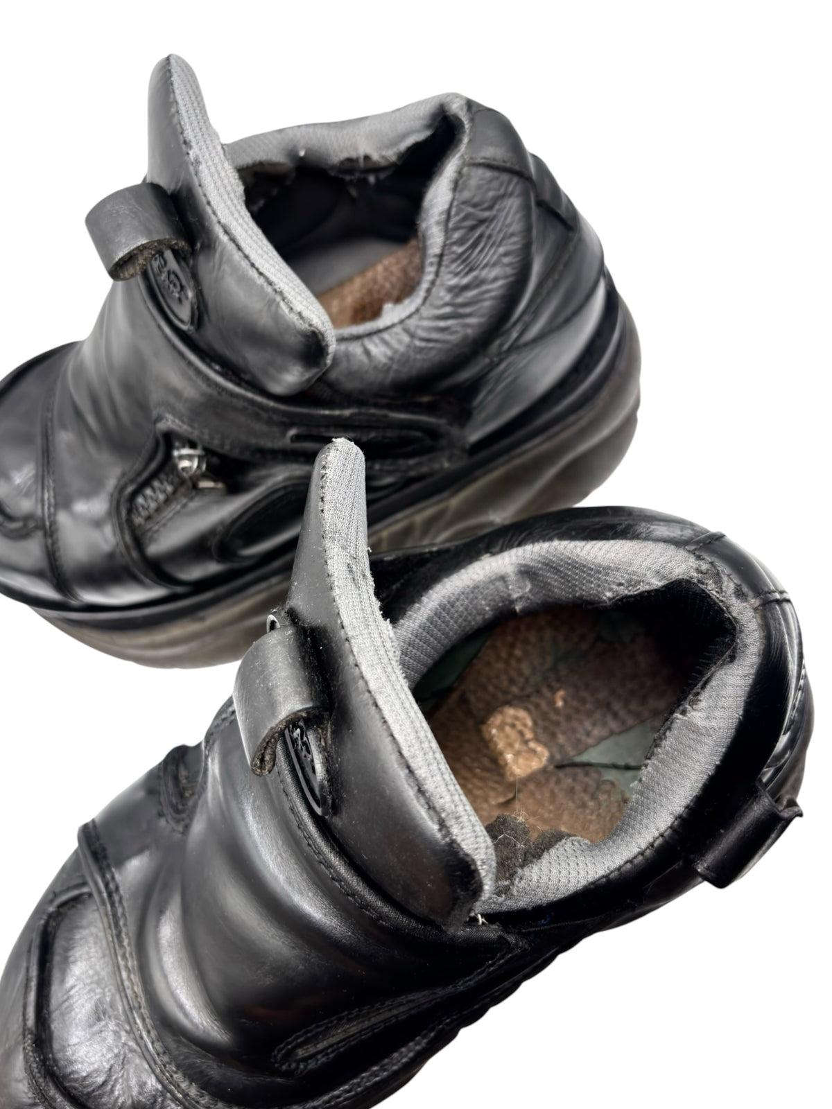 Vintage Swear London platform boots, black leather uppers with padded inner lining detail