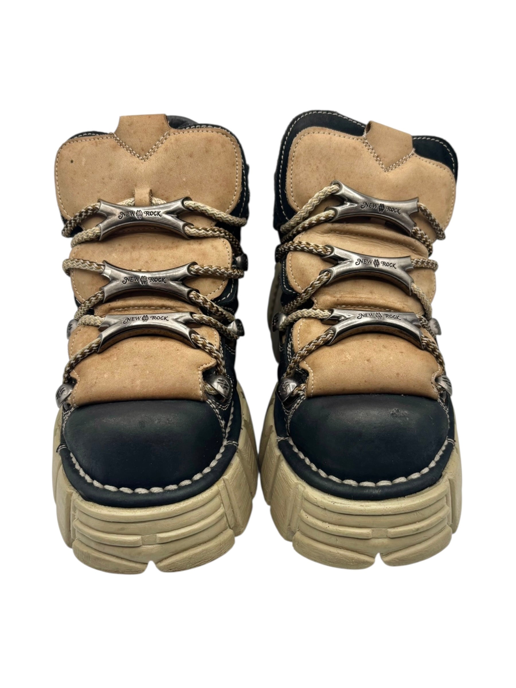 New Rock M-106 brown/black color platform boots size 36