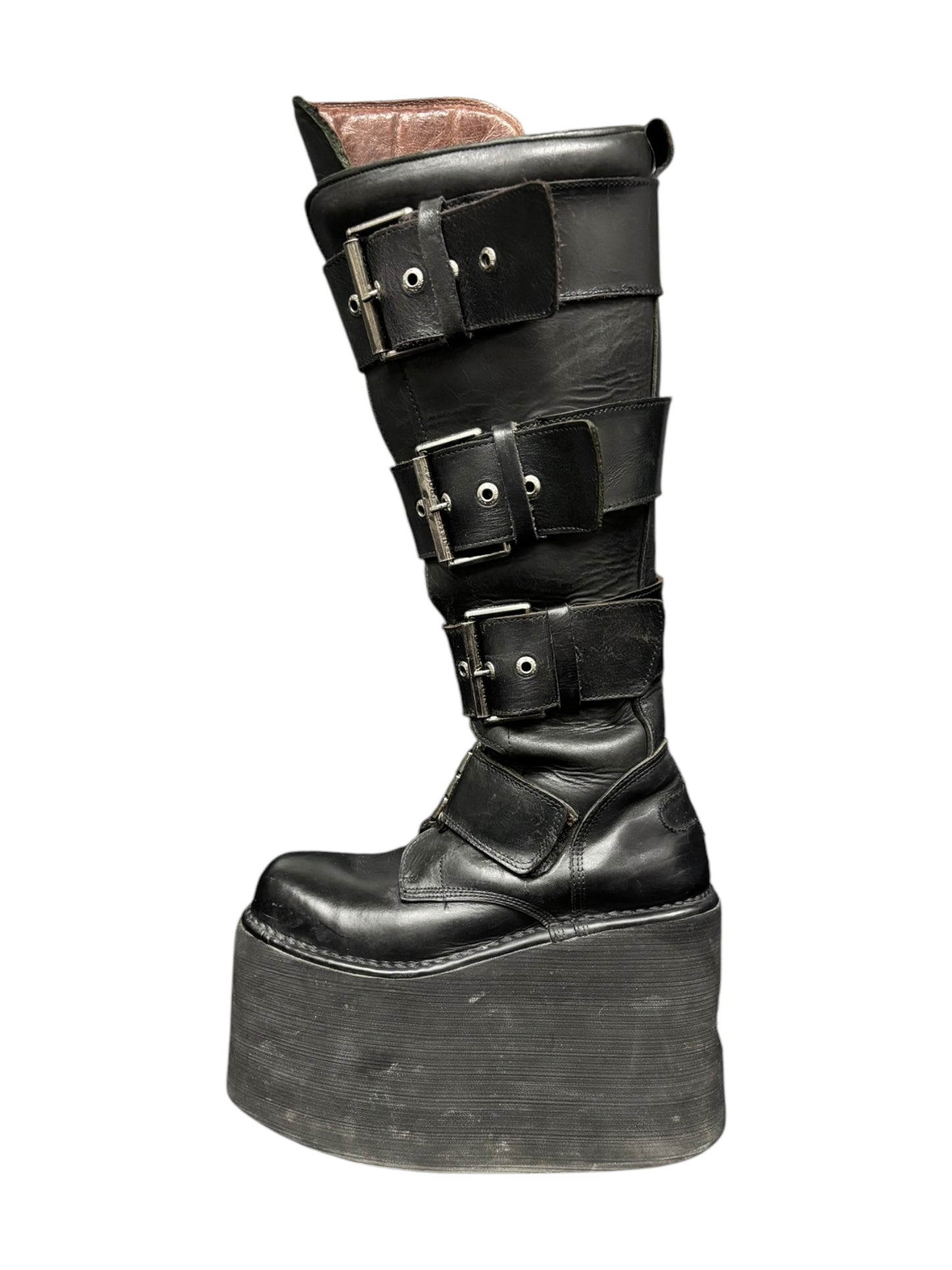Vintage 90s New Rock knee-high neptuno platform boots size 40
