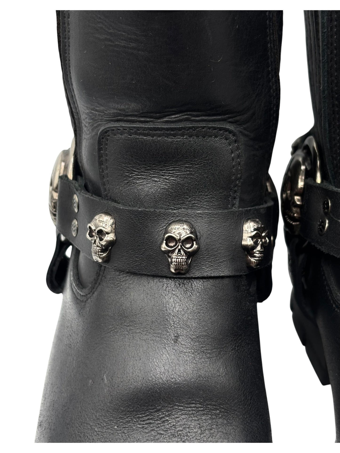 Vintage New Rock leather biker boots