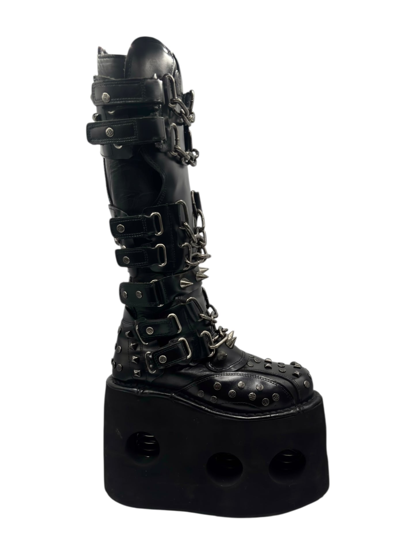 Vintage New Rock jupiter studded knee high platform boots size 36