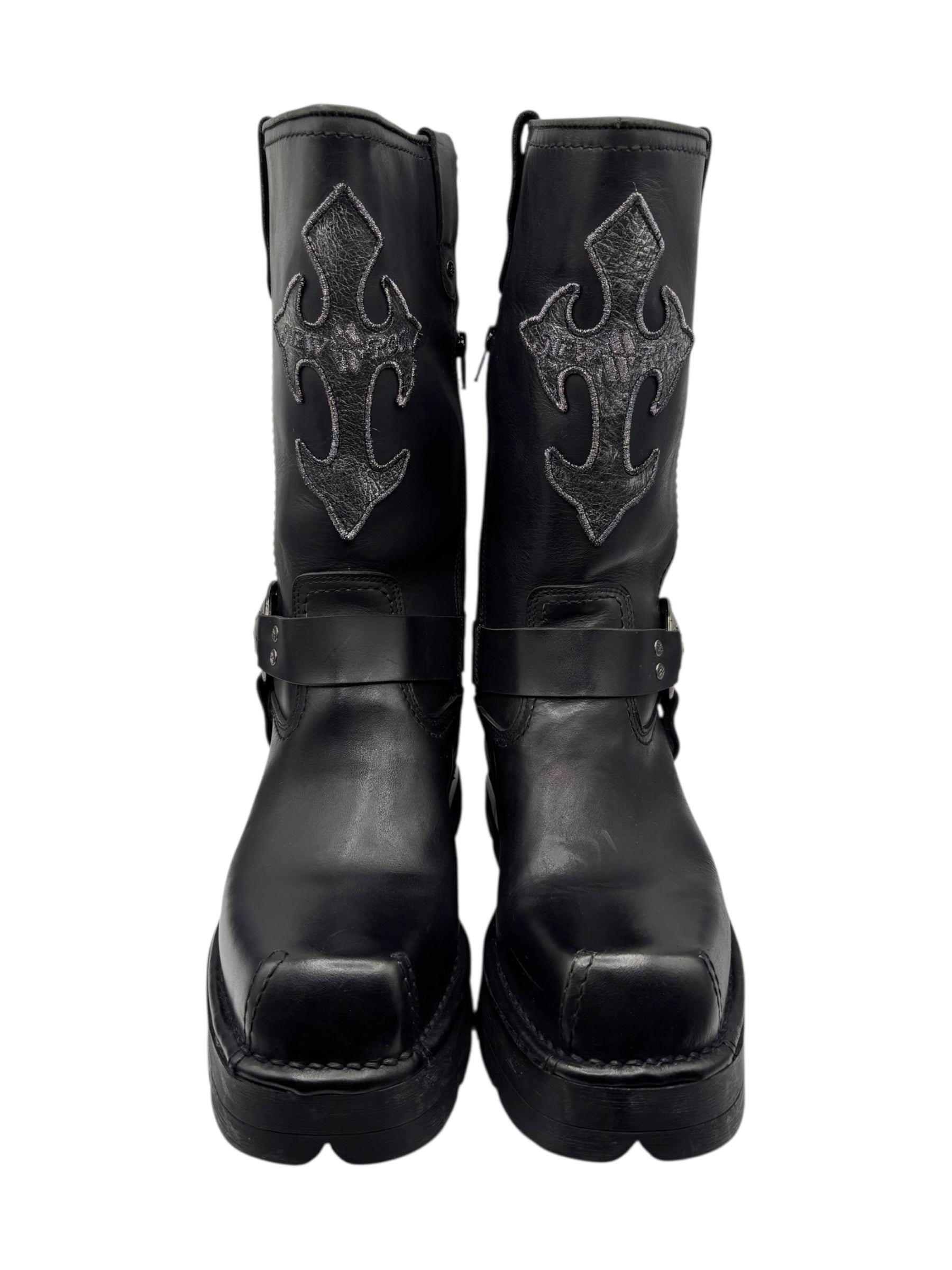 Vintage New Rock leather biker boots size 44