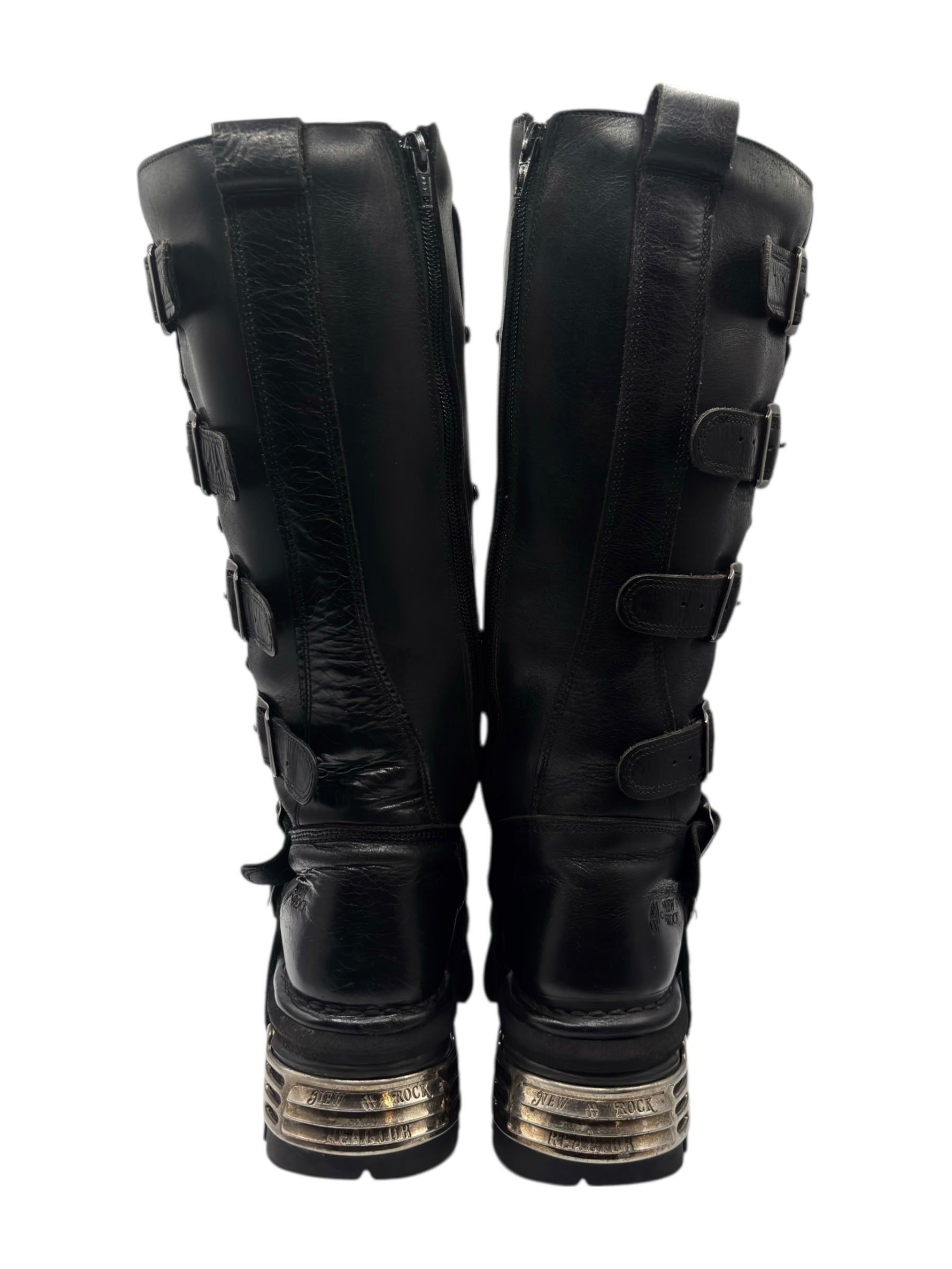 Vintage New Rock knee high reactor leather boots size 38