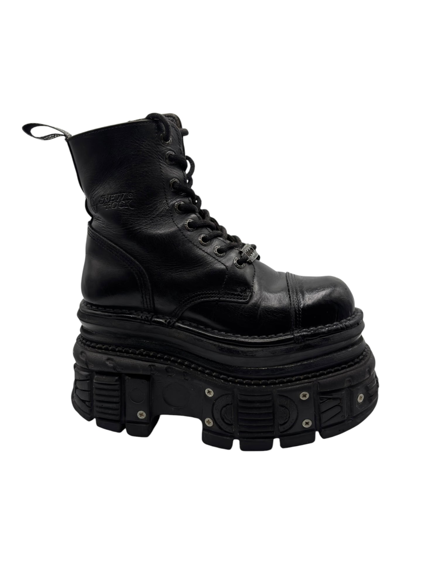 New Rock mega platform techno leather boots