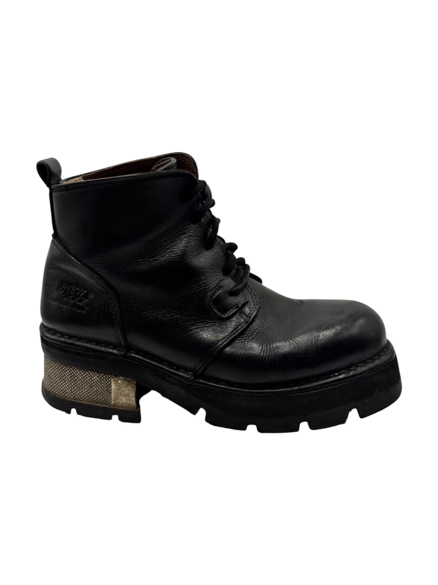 Vintage New Rock raised-heel leather boots