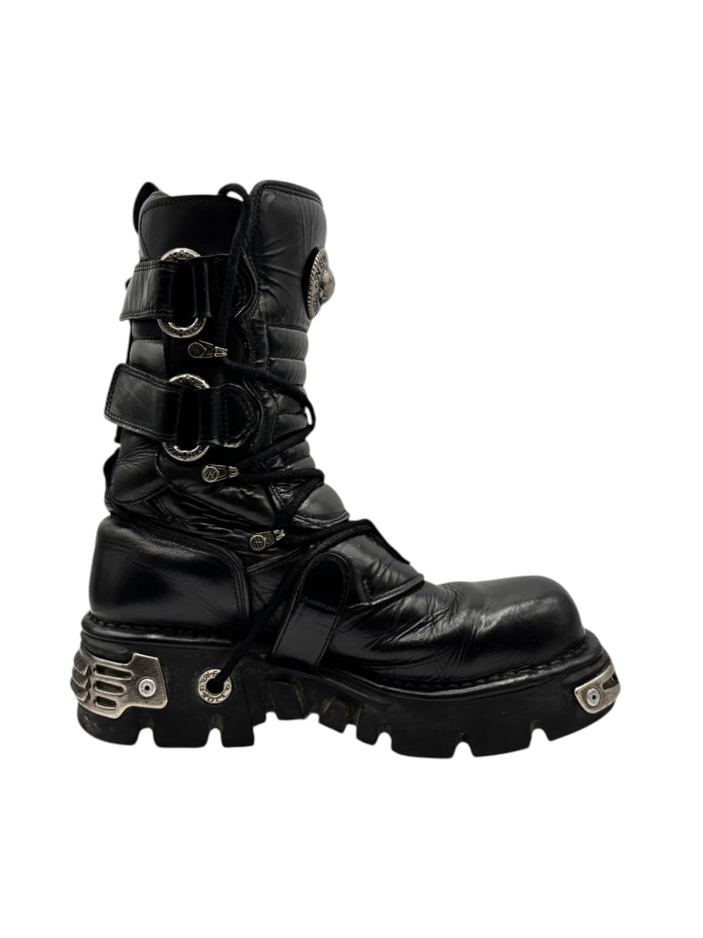 Vintage New Rock mid-calf leather reactor boots size 43