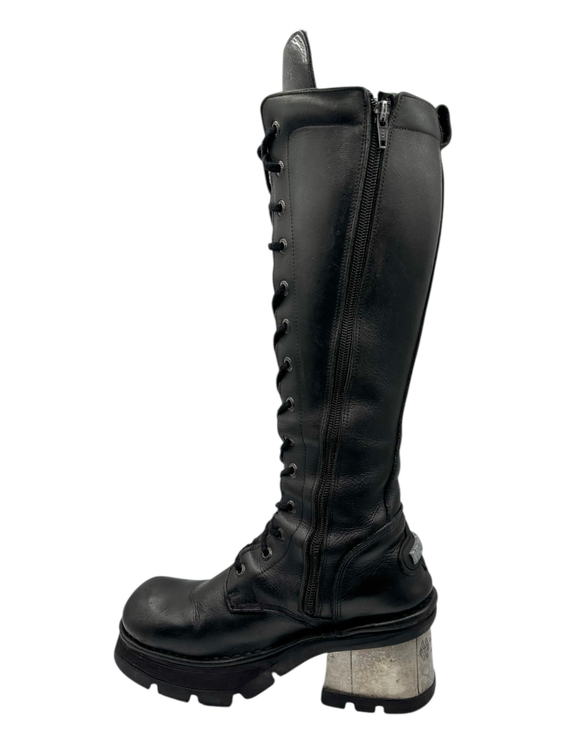 Vintage New Rock leather knee-high leather boots size 38
