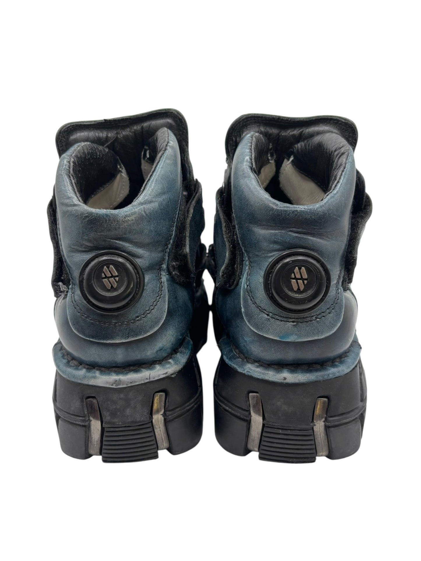 Vintage New Rock blue techno platform boots size 37