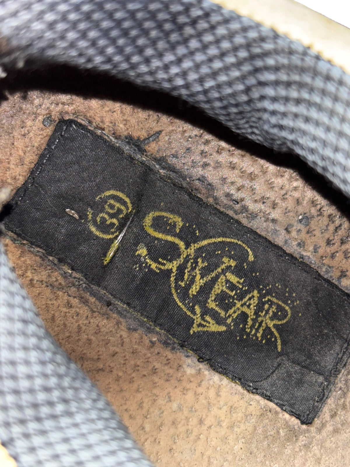 Swear platform boots interior brand label stitched on lining