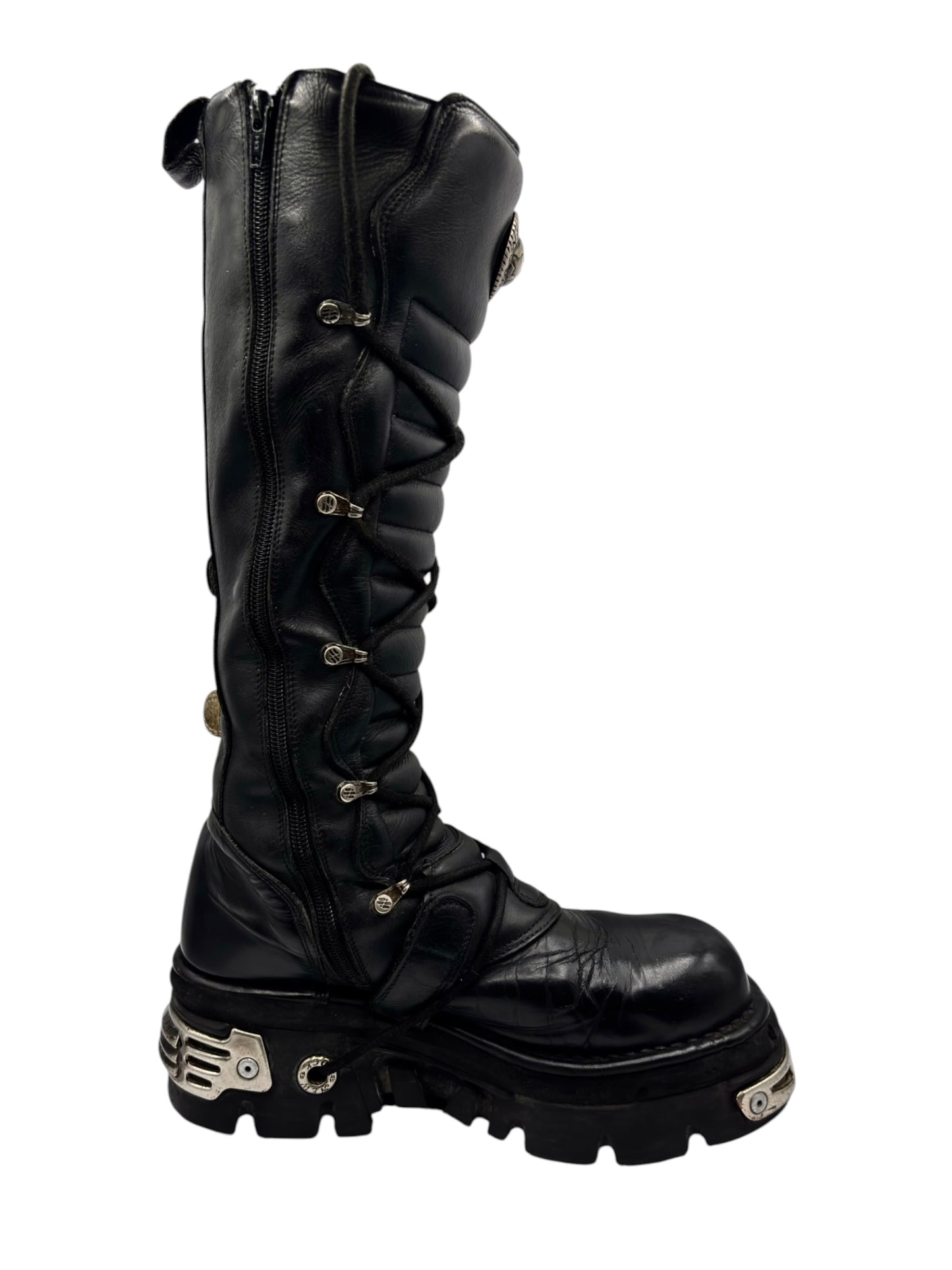 Vintage New Rock knee high reactor leather boots