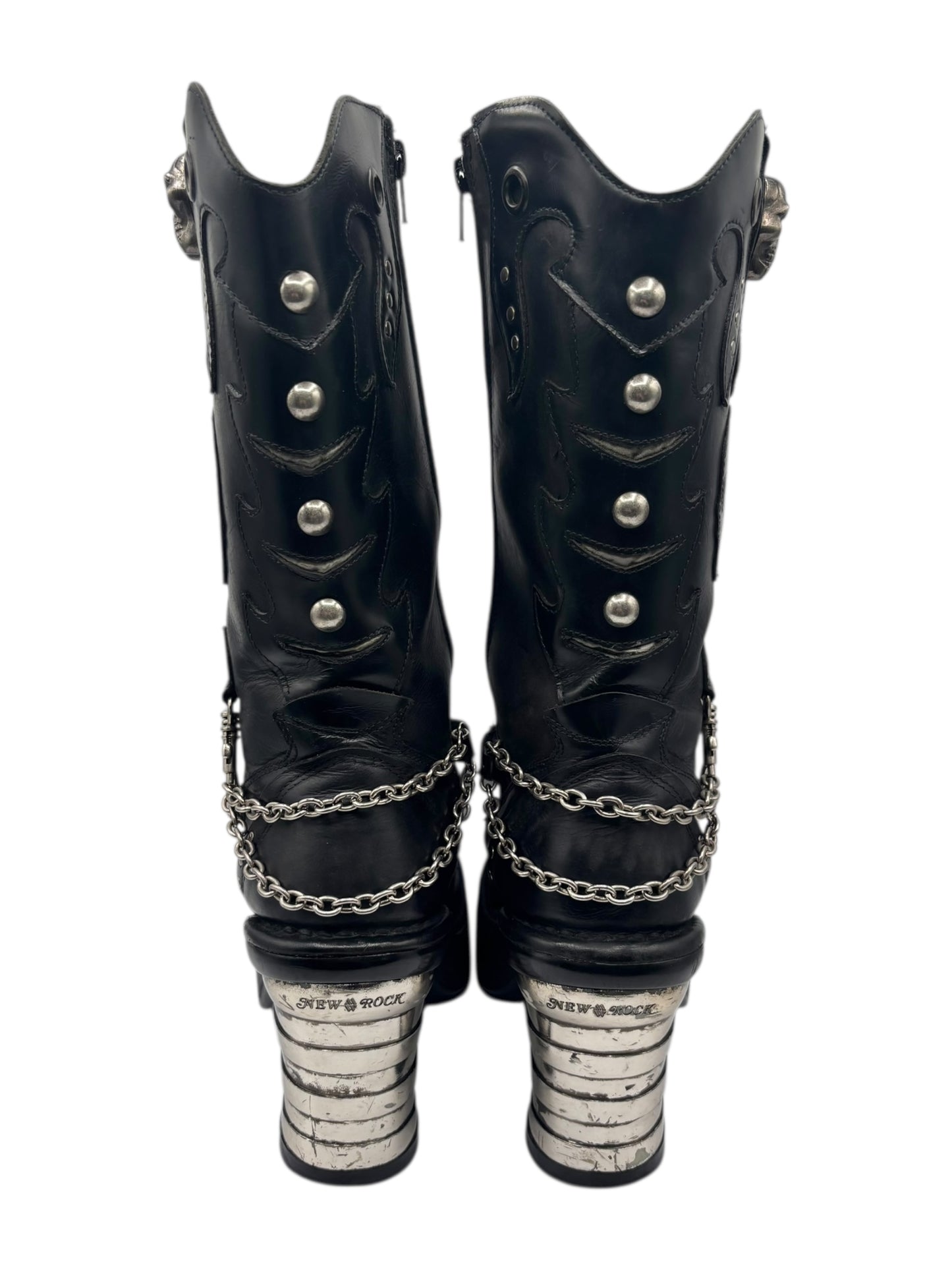 Vintage New Rock goth leather platform boots size 39