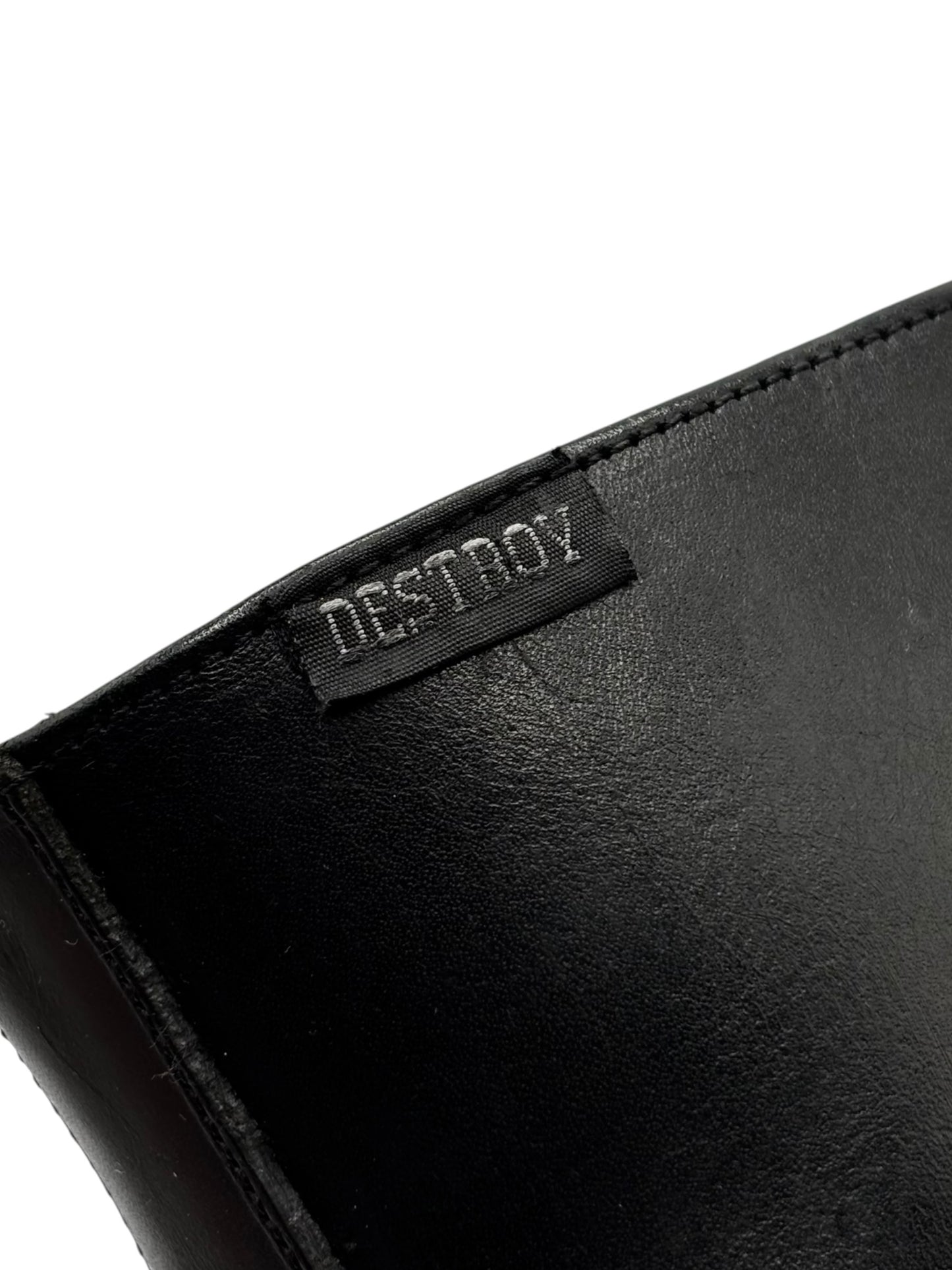 Vintage Destroy black block platform leather boots