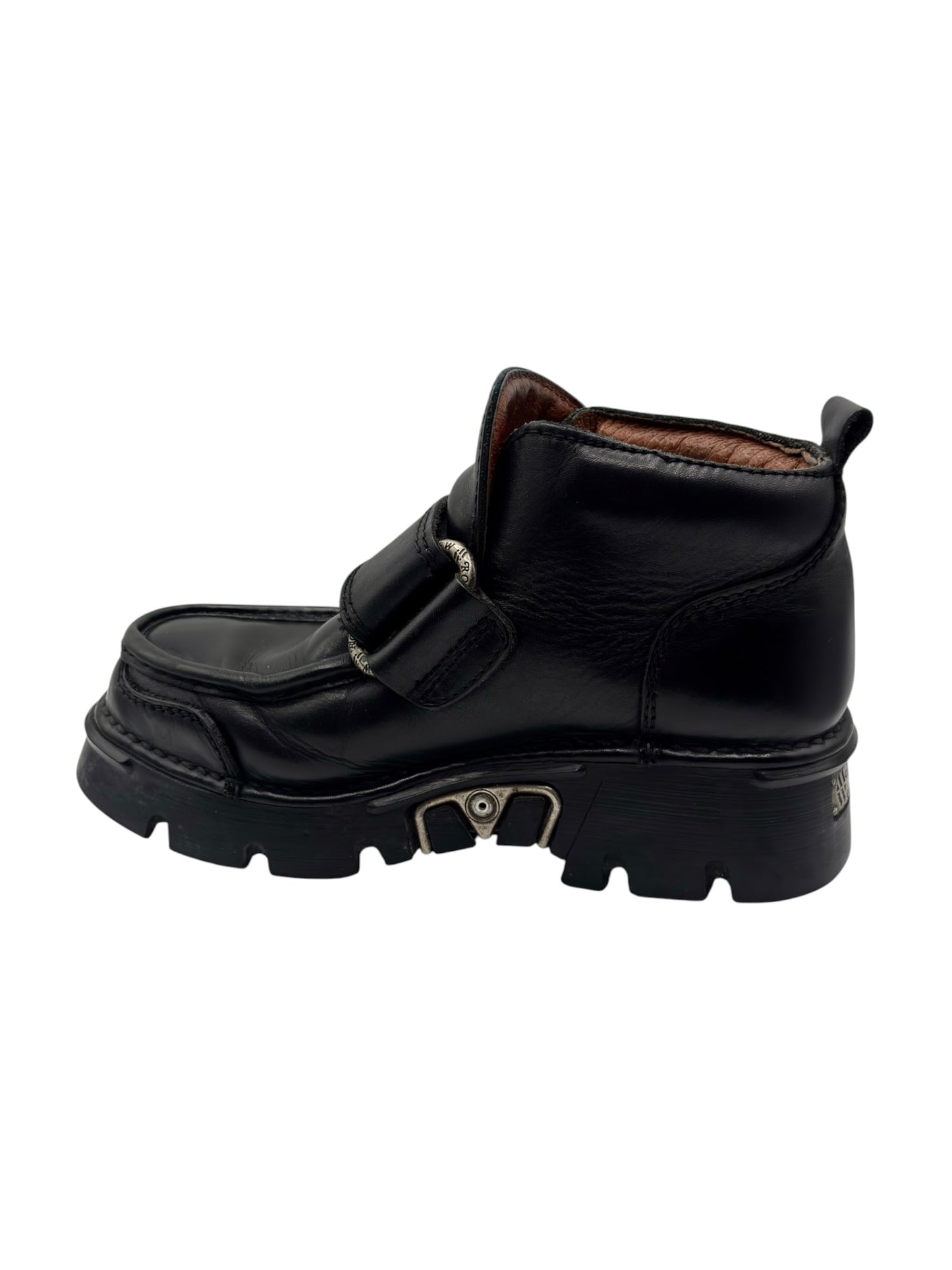 Vintage New Rock leather velcro strap platform boots