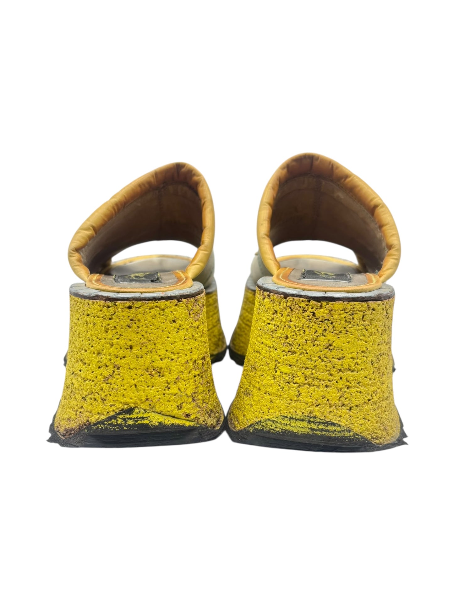 Vintage Swear London yellow platform sandals size 37