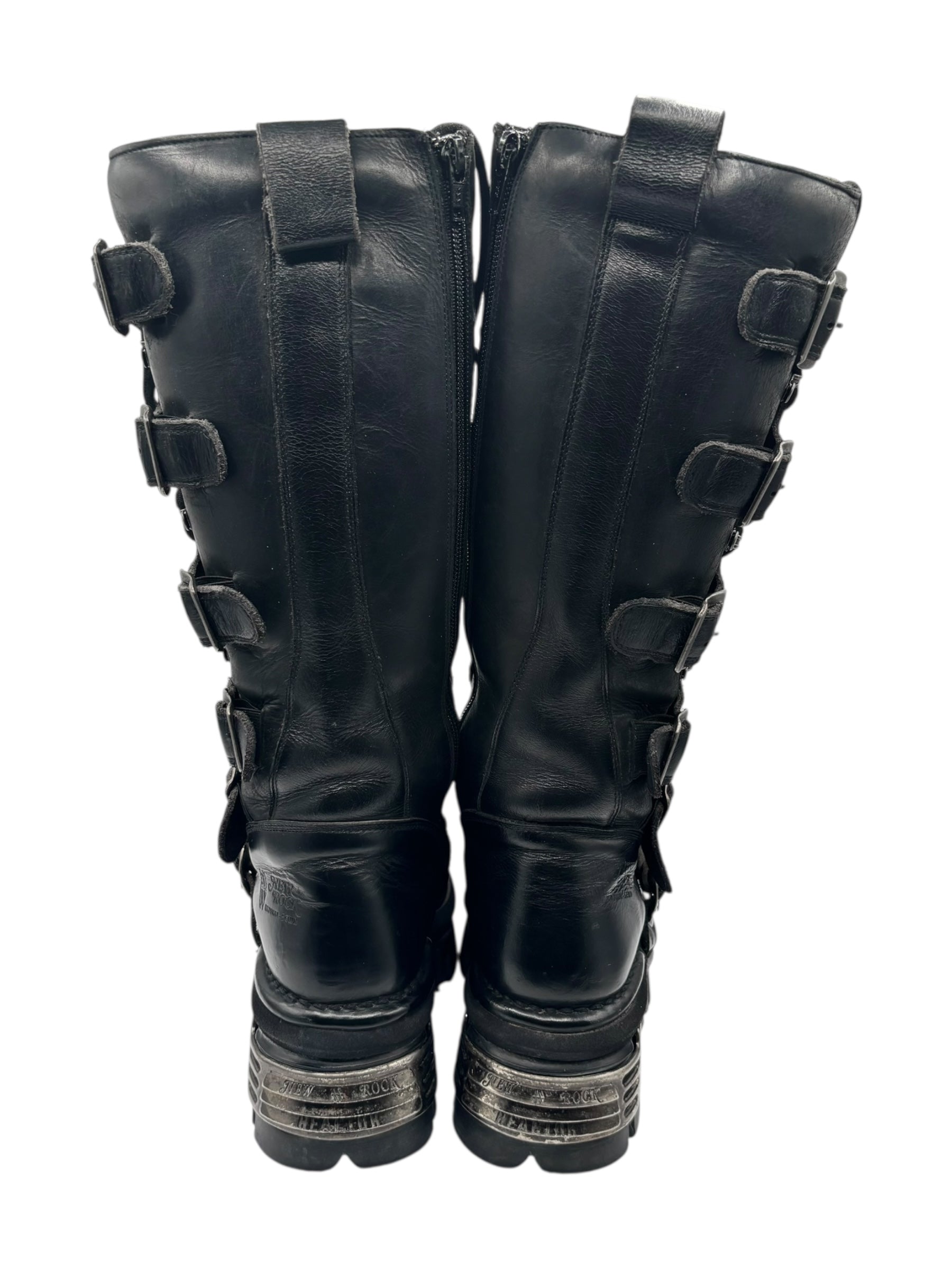Vintage New Rock knee high reactor leather boots size 36