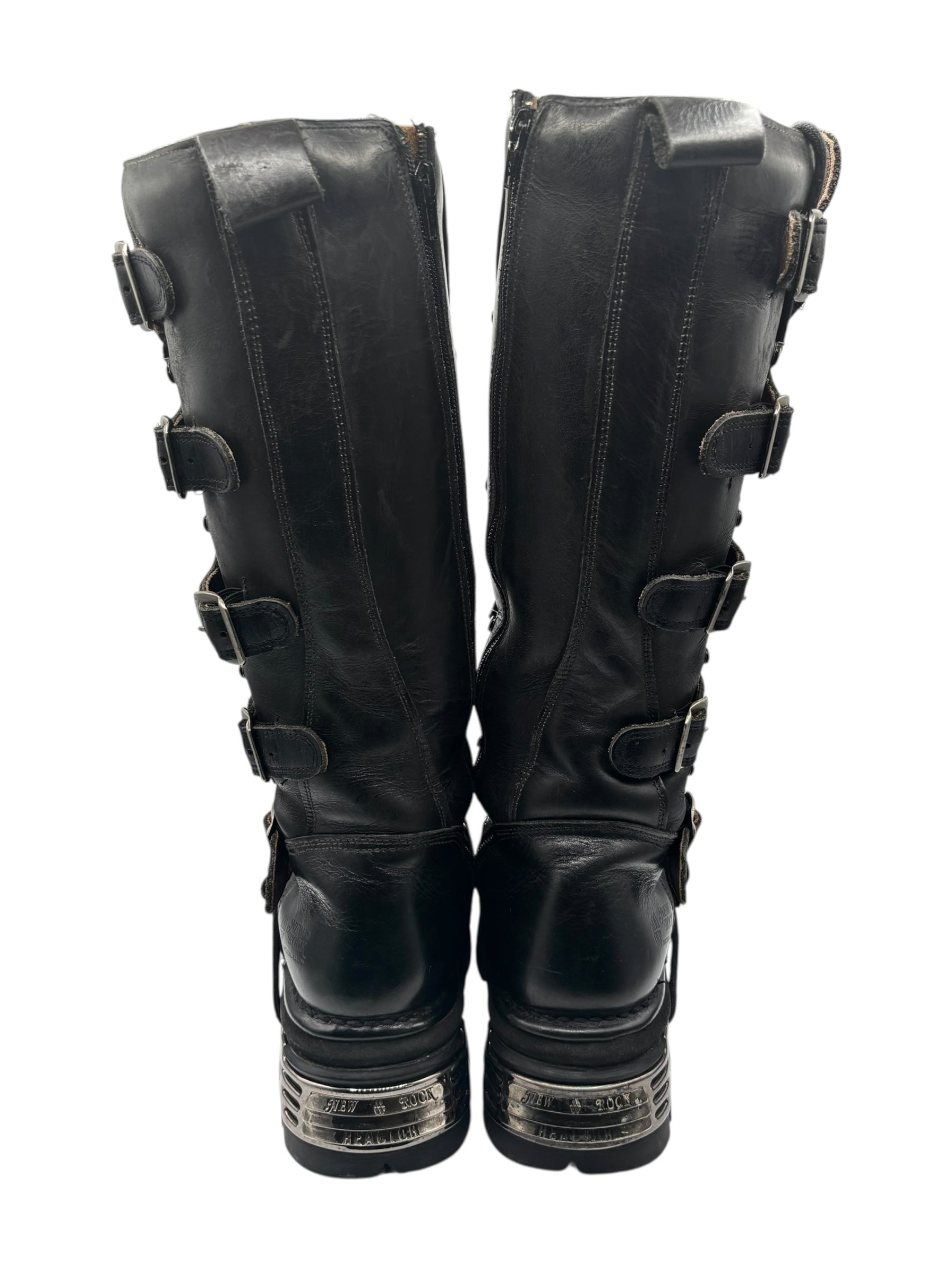Vintage New Rock knee high reactor leather boots size 42