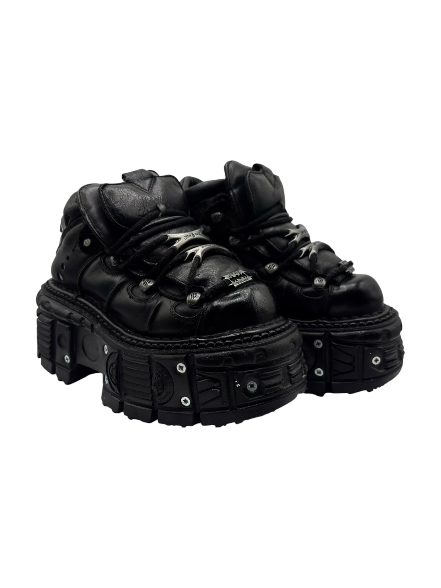 Vintage New Rock tank leather platform boots