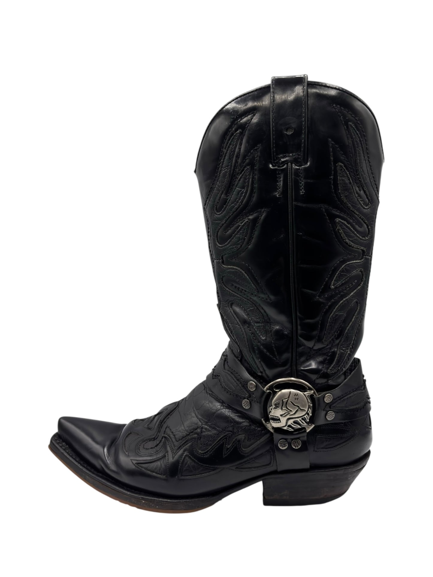 Vintage New Rock flame leather cowboy boots size 42
