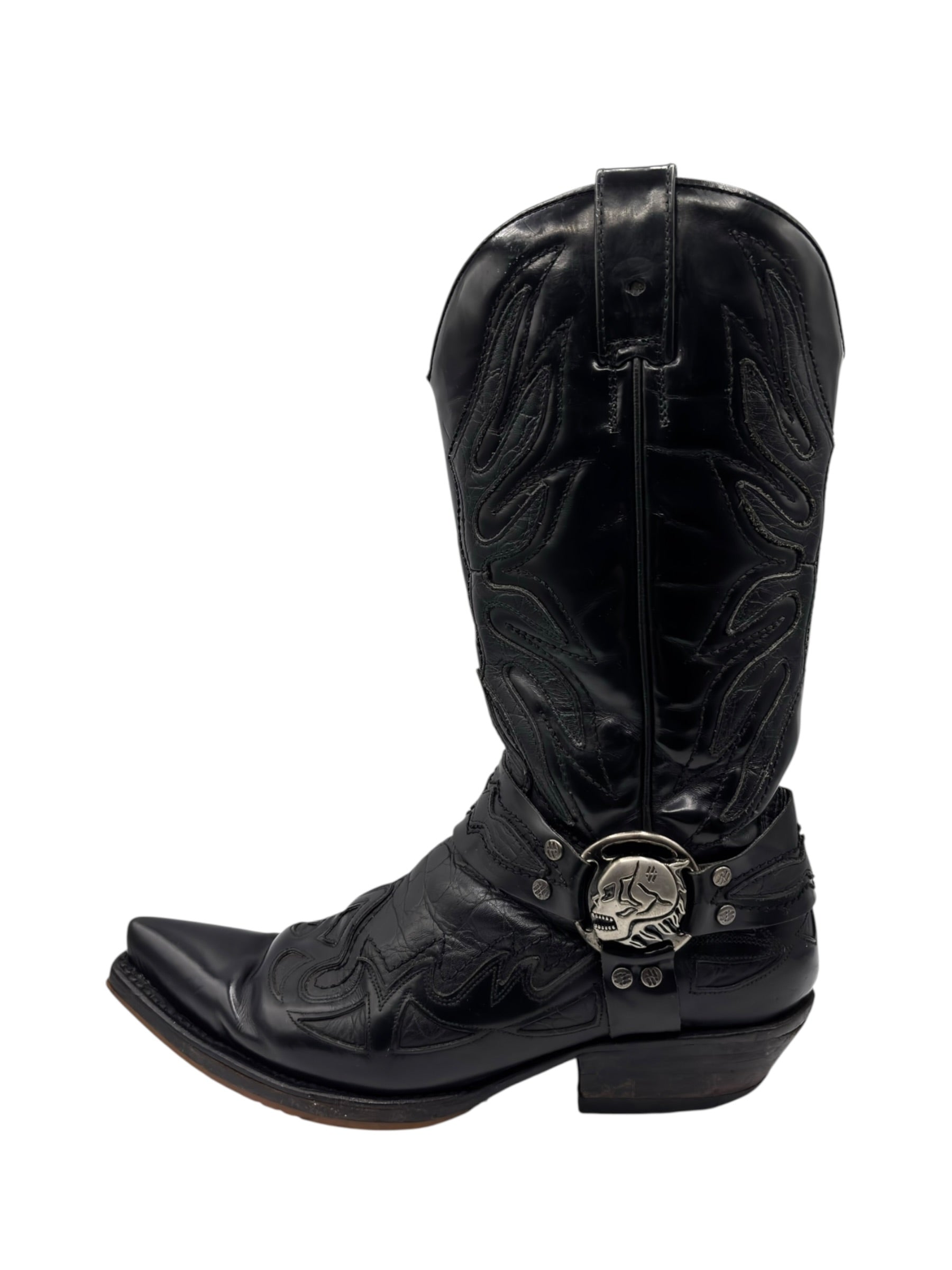 Vintage New Rock flame leather cowboy boots size 42