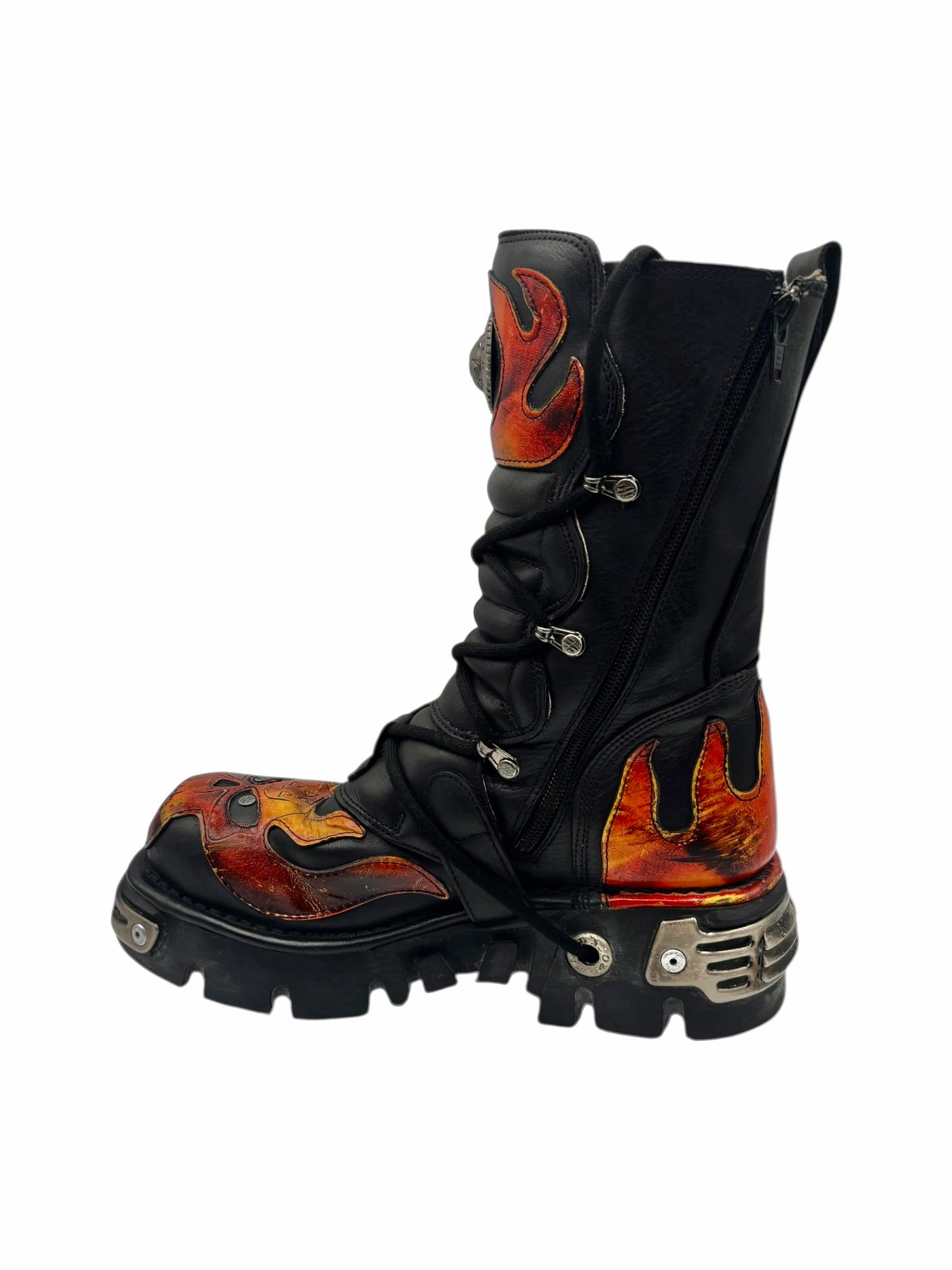 Vintage New Rock mid-calf flame reactor boots size 42