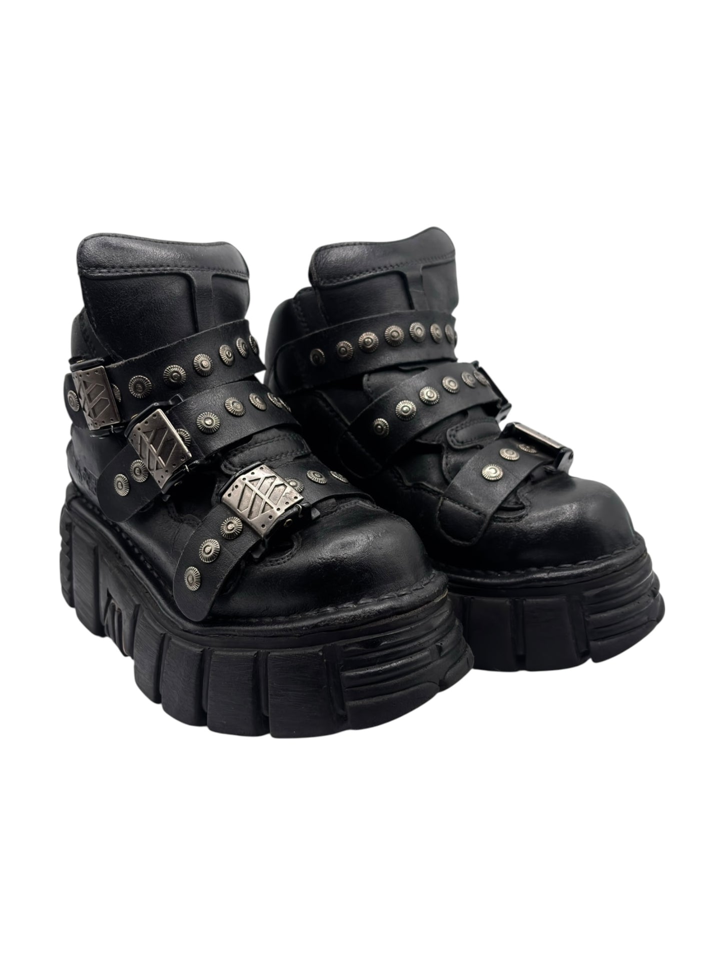 Vintage New Rock studded platform boots size 36