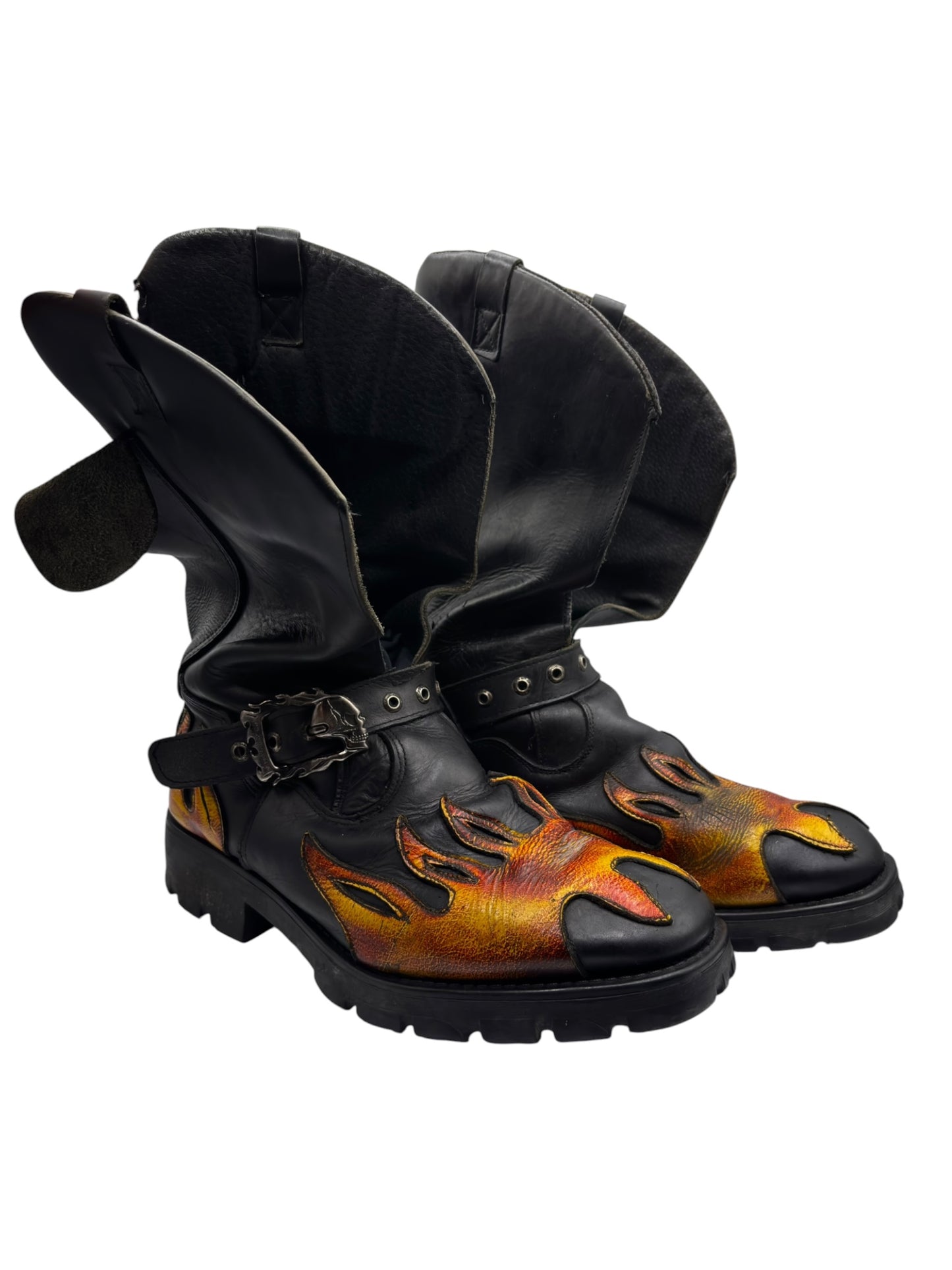 Vintage New Rock leather biker boots