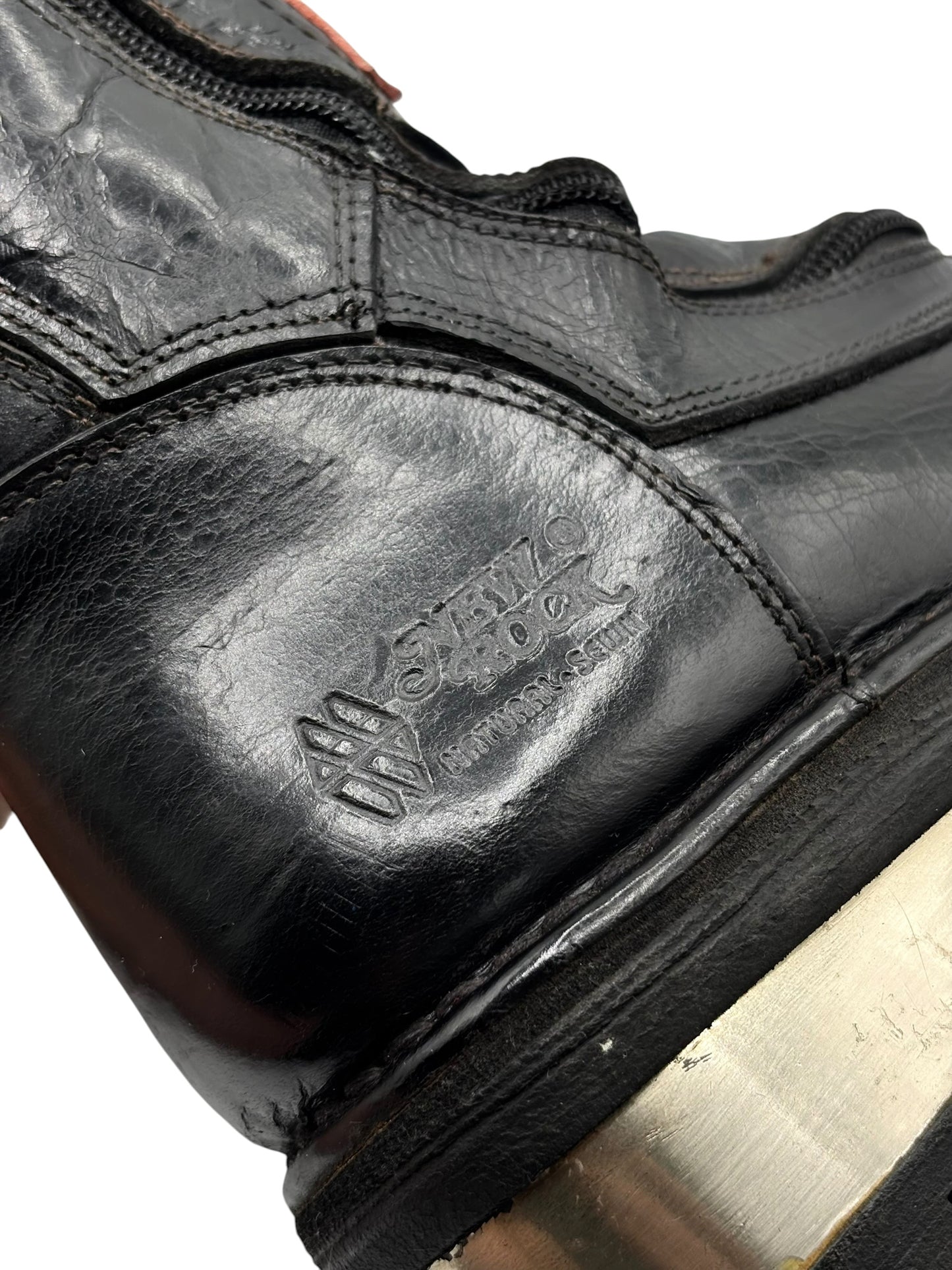 Vintage New Rock raised-heel mid-calf leather boots