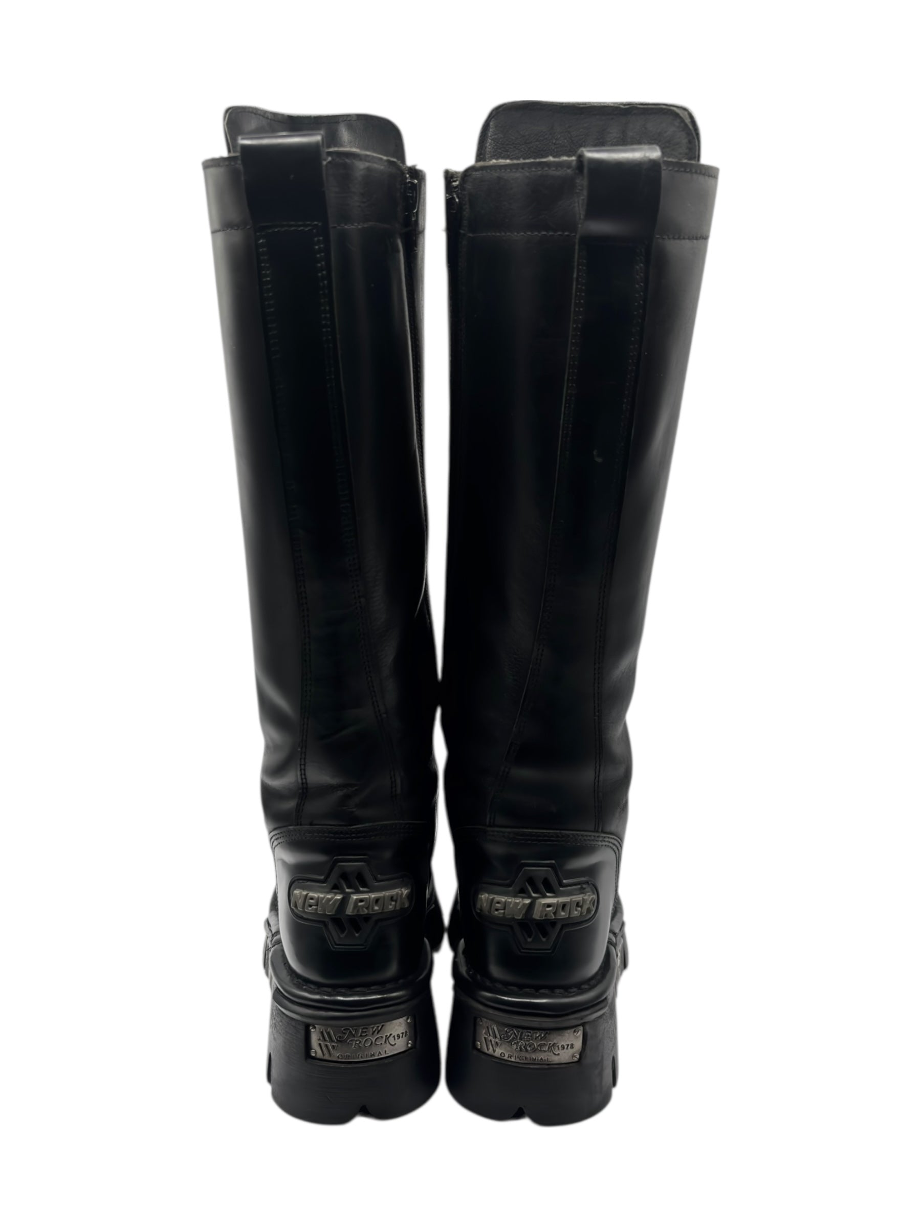 Vintage New Rock leather knee-high leather boots size 38