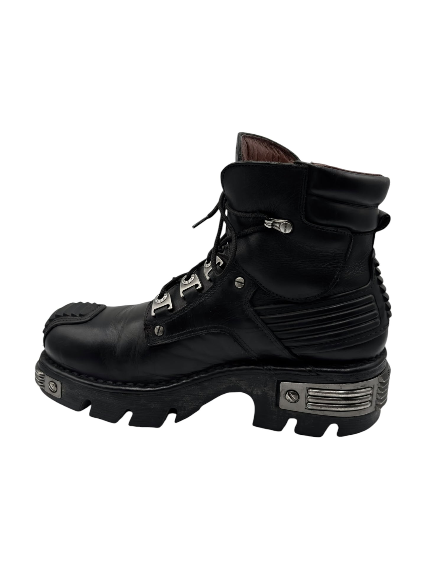 Vintage New Rock lace-up reactor leather platform boots
