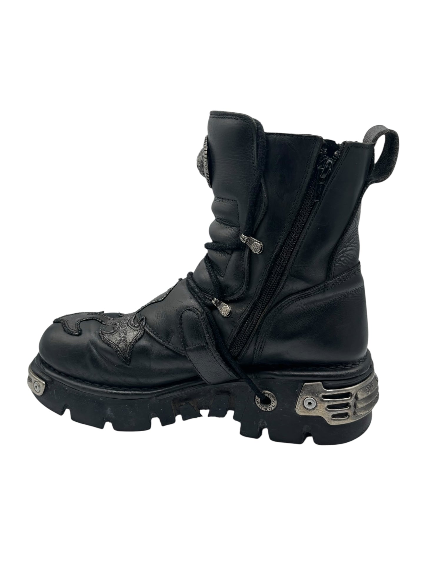 Vintage New Rock cross reactor leather platform boots size 44