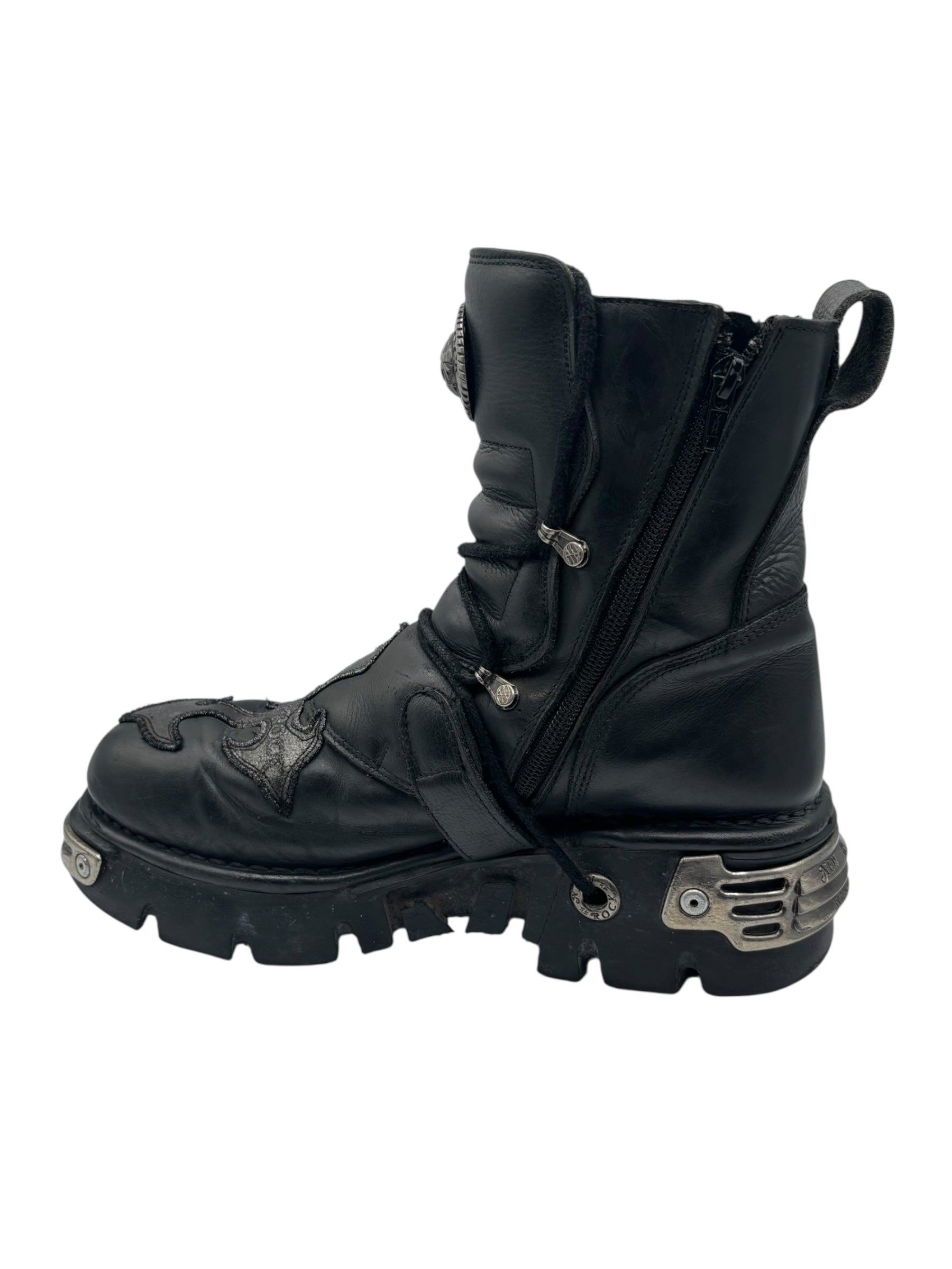 Vintage New Rock cross reactor leather platform boots size 44