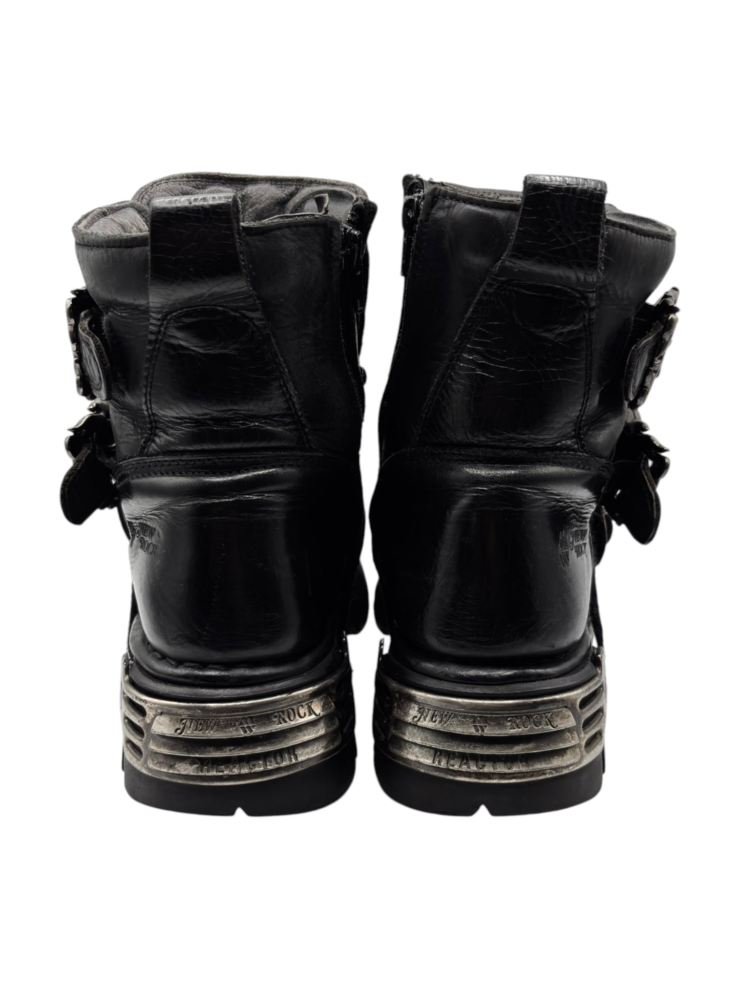 Vintage New Rock lace-up reactor leather platform boots