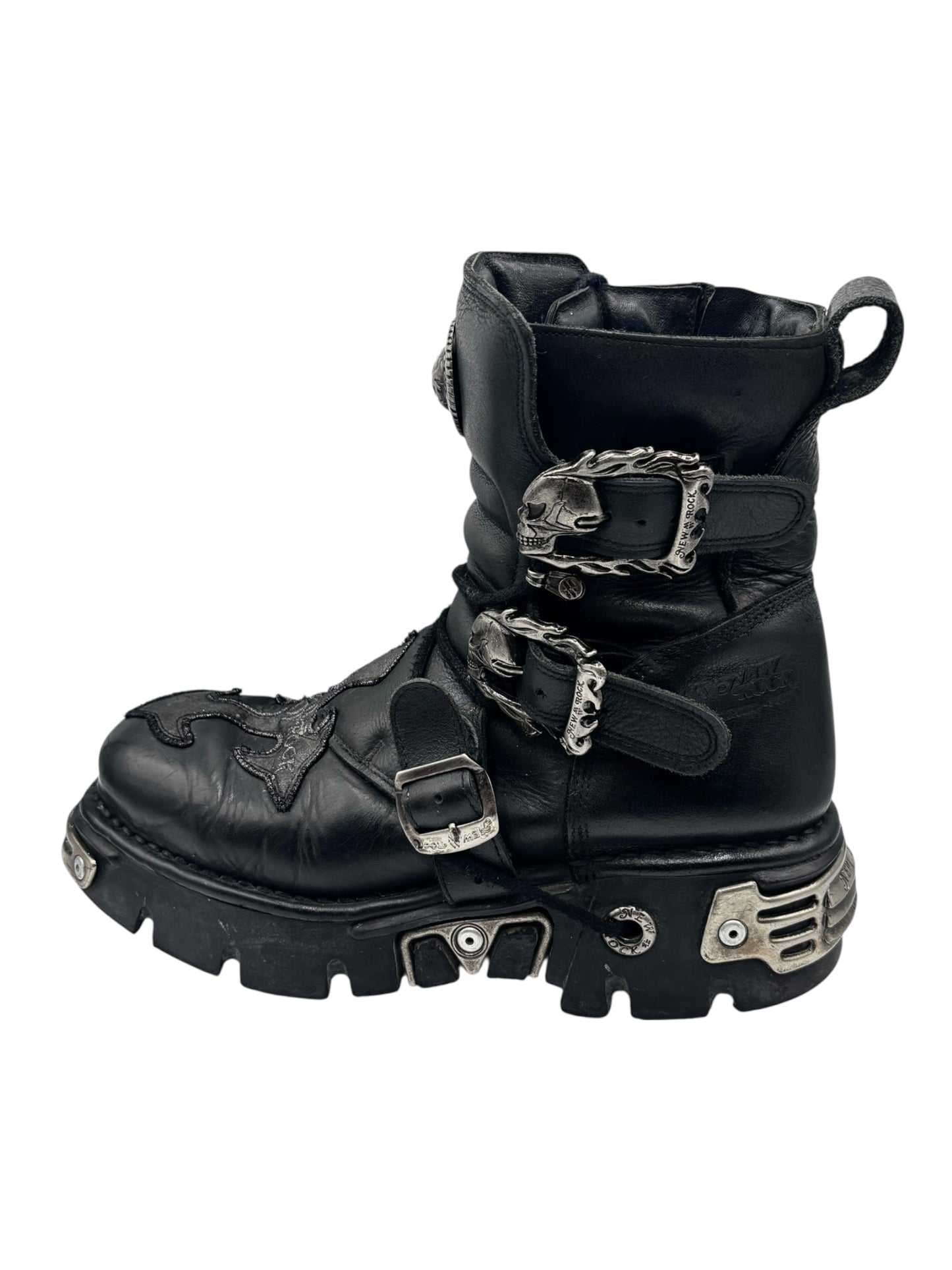 Vintage New Rock cross reactor leather platform boots size 44