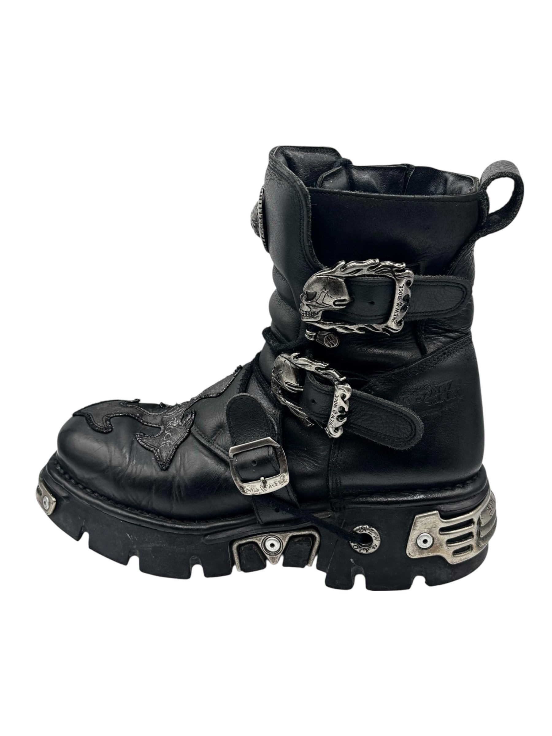 Vintage New Rock cross reactor leather platform boots size 44