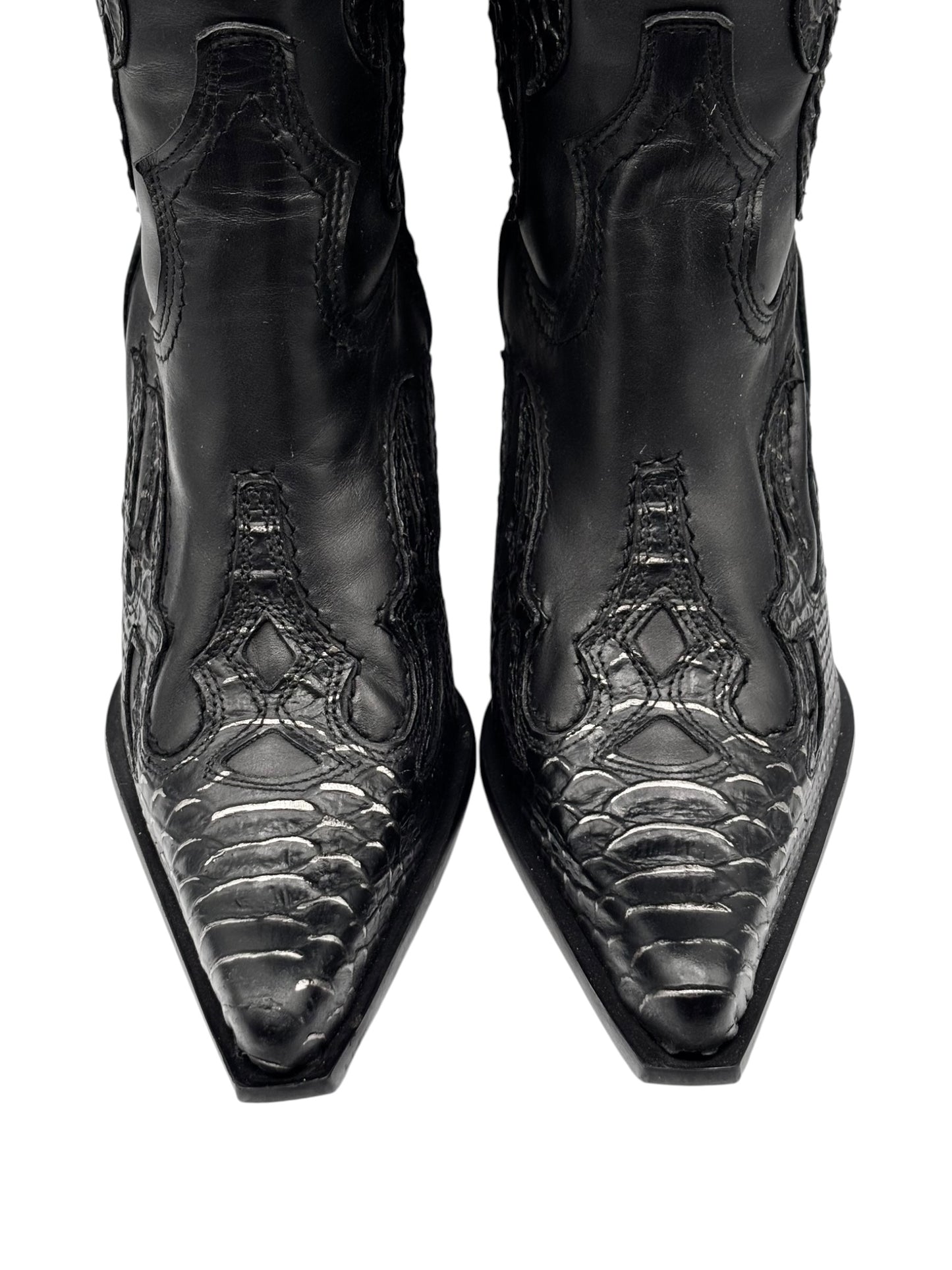 Vintage New Rock pointy cowboy leather boots