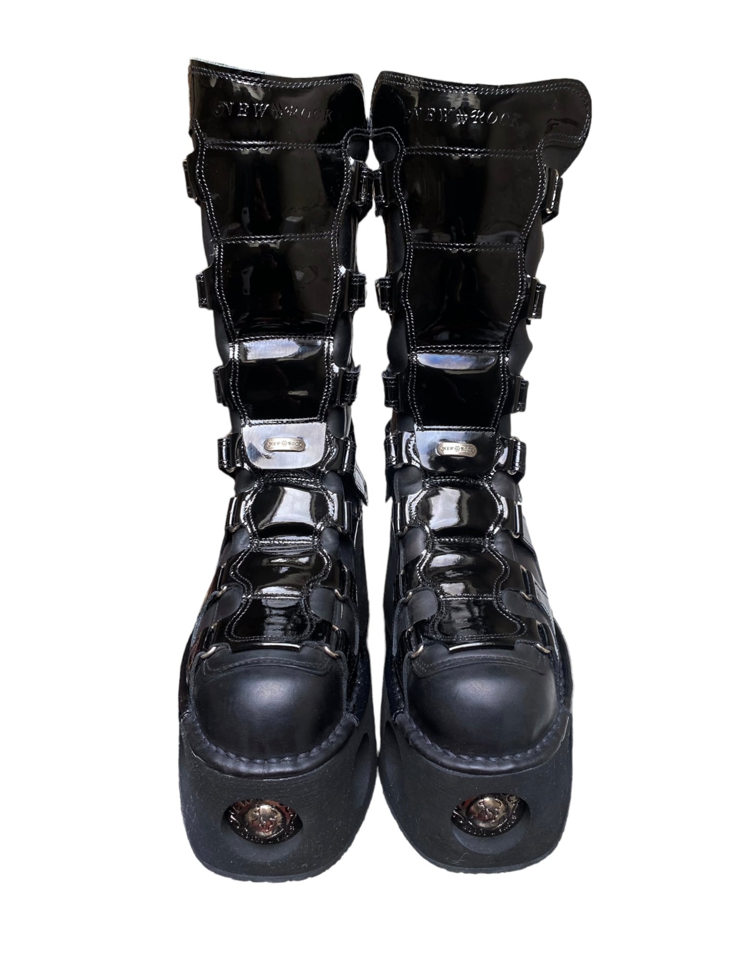 Vintage New Rock neptuno patent leather boots size 43