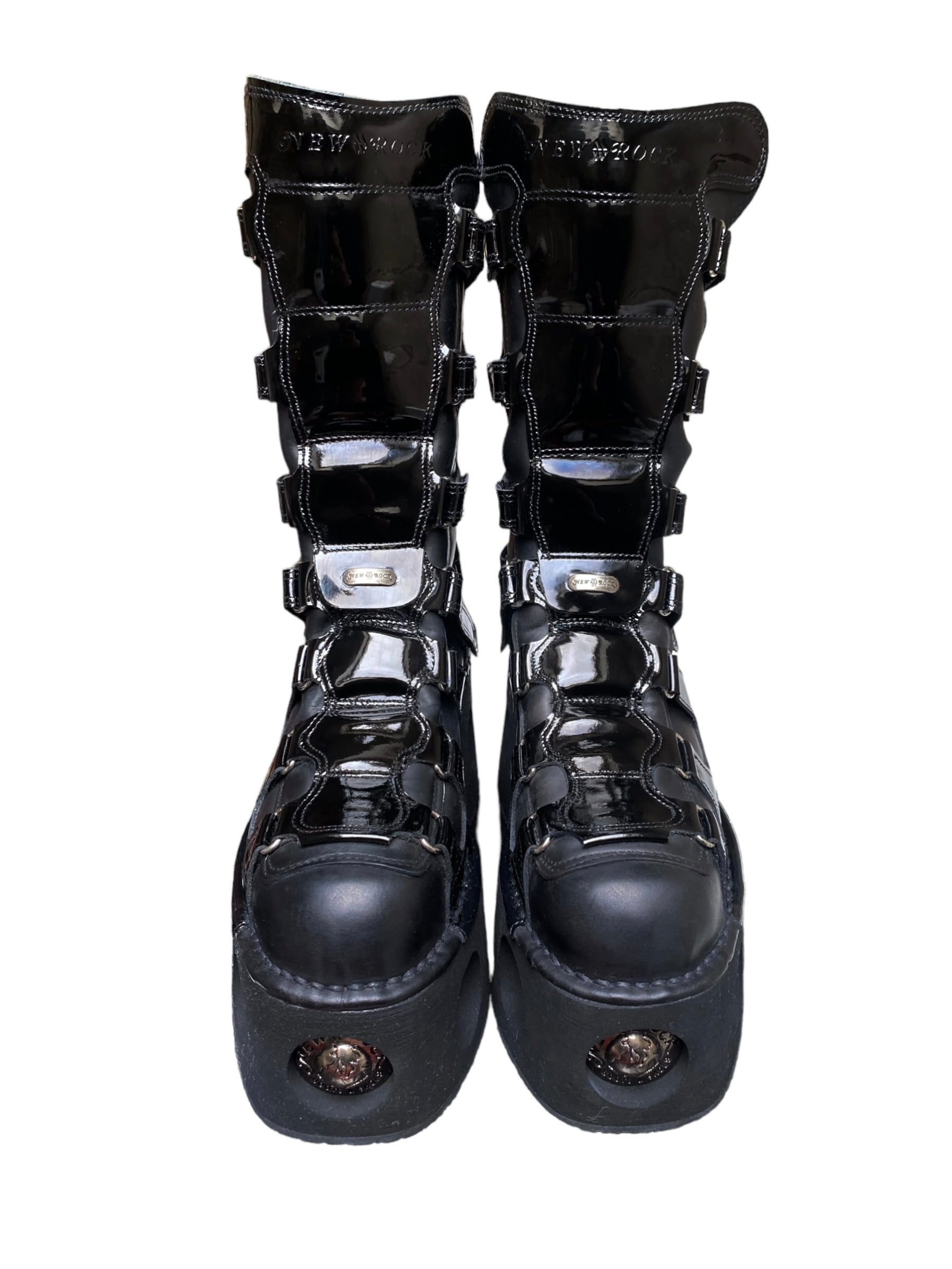 Vintage New Rock neptuno patent leather boots size 43