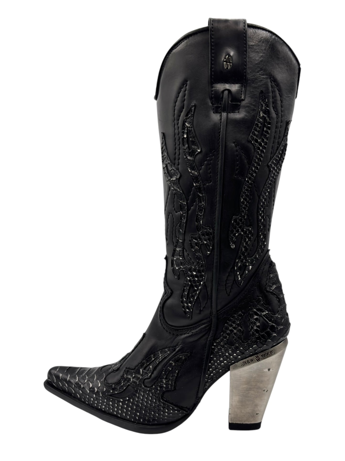 Vintage New Rock pointy cowboy leather boots