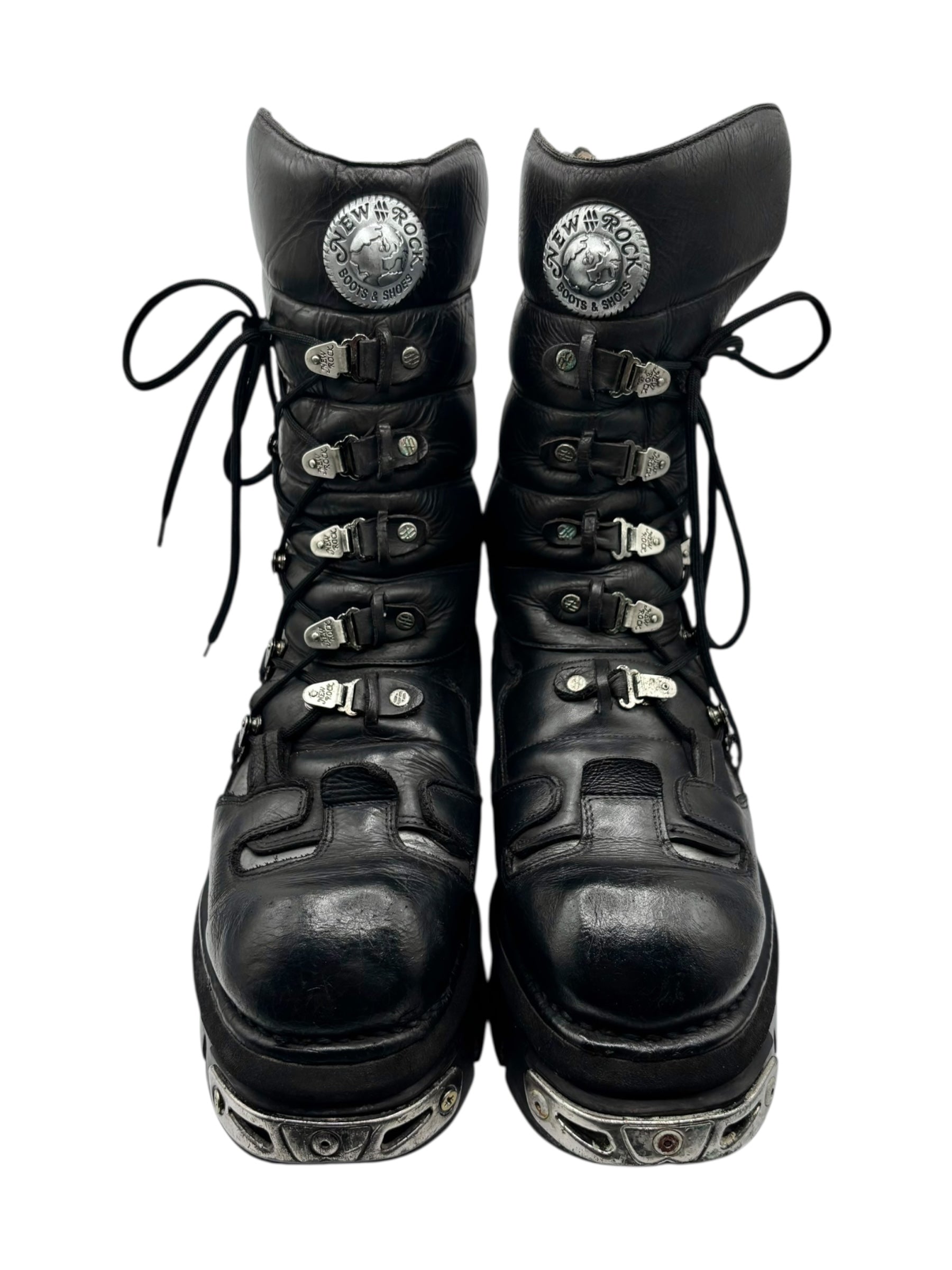 Vintage New Rock lace up reactor boots size 44