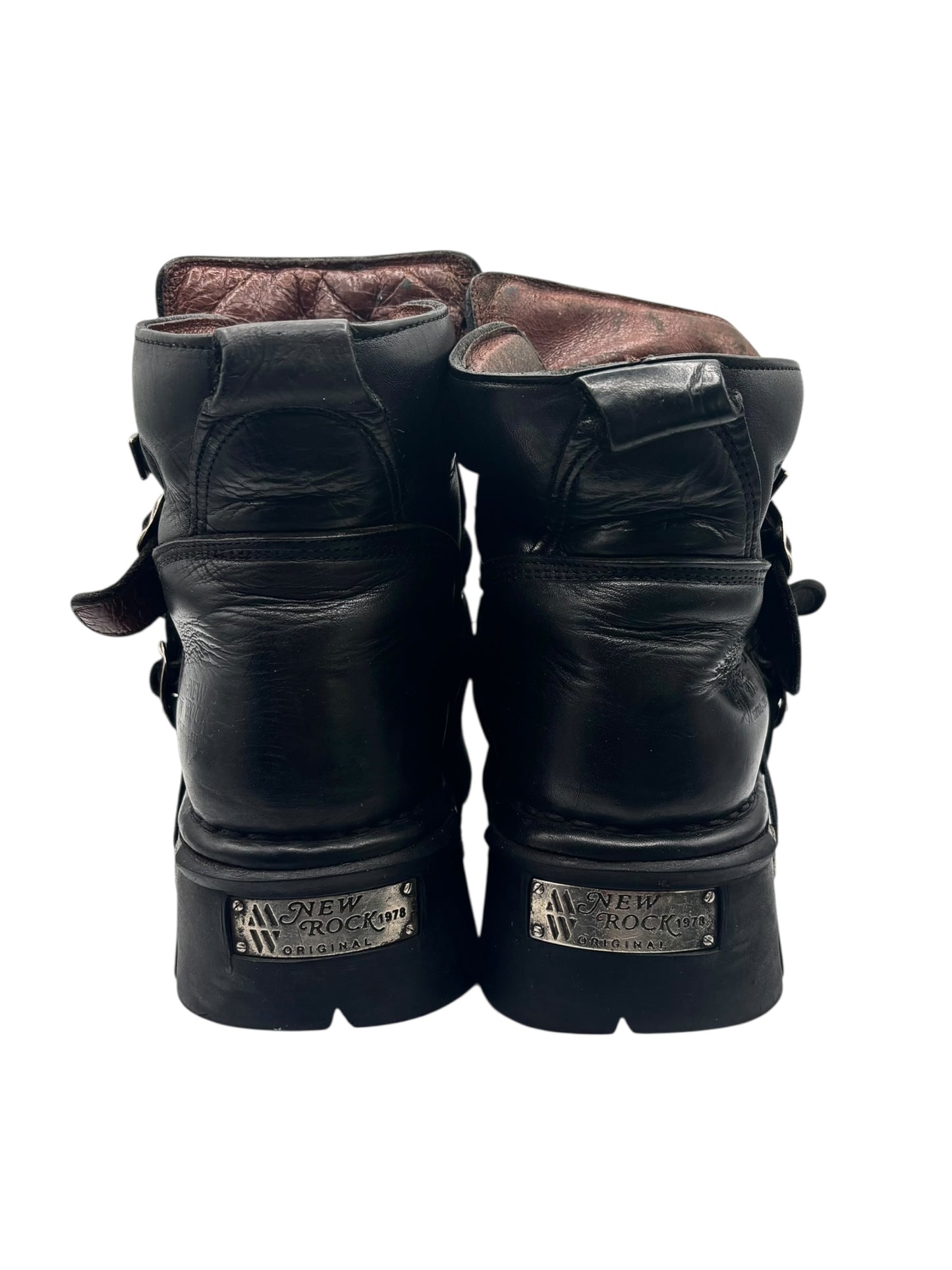 Vintage New Rock leather buckle boots size 41