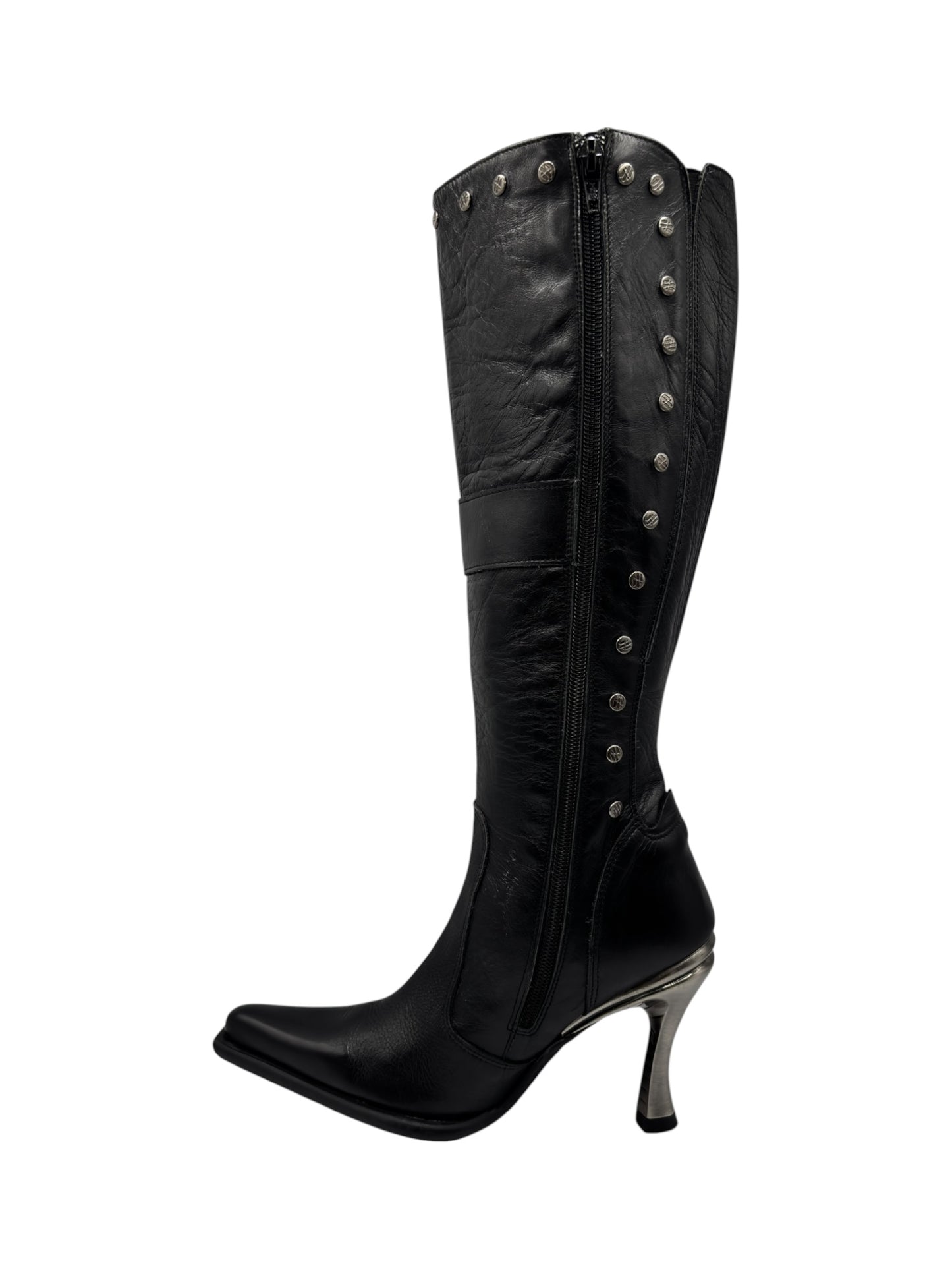 Vintage New Rock knee high leather heels