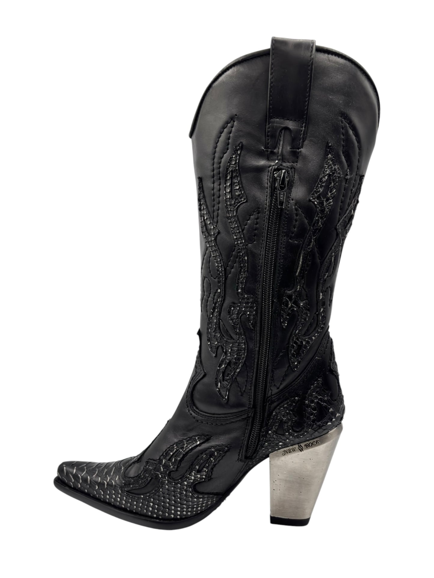 Vintage New Rock pointy cowboy leather boots