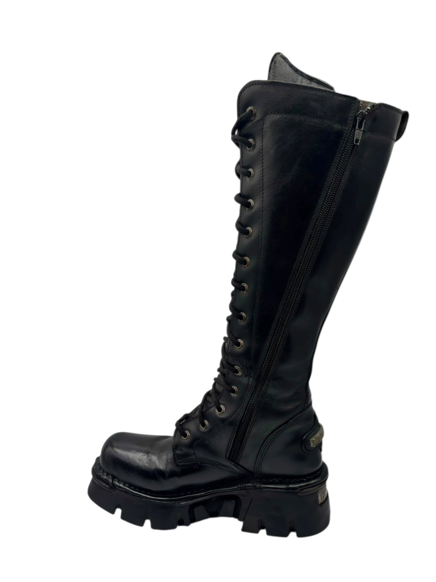 Vintage New Rock leather knee-high leather boots size 38