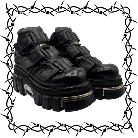Vintage New Rock terminator velcro platform boots