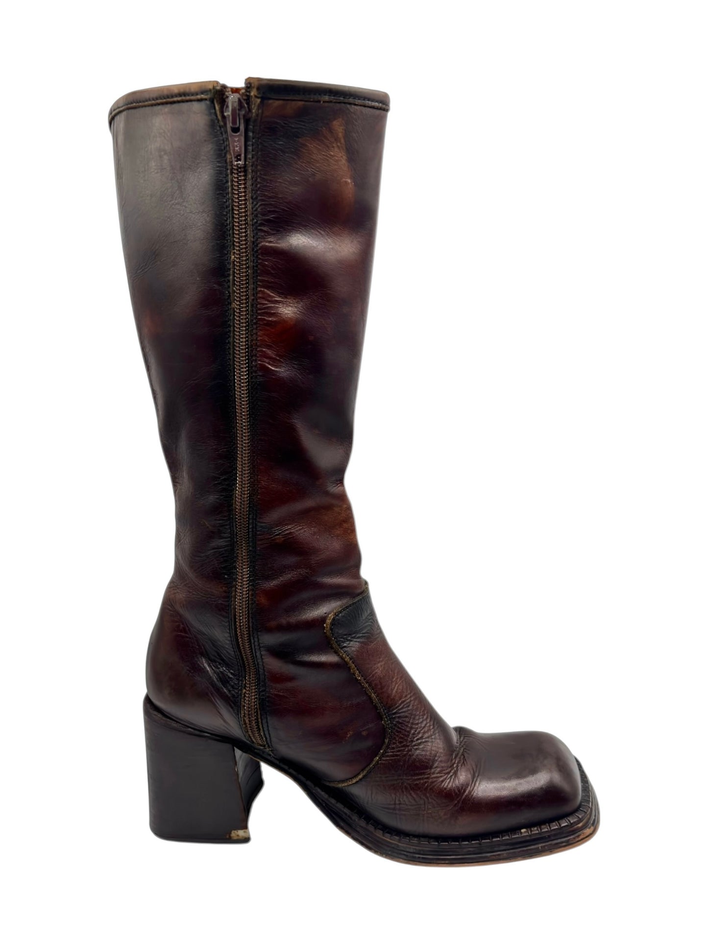 Beautiful vintage El Dantes brown leather boots size 38